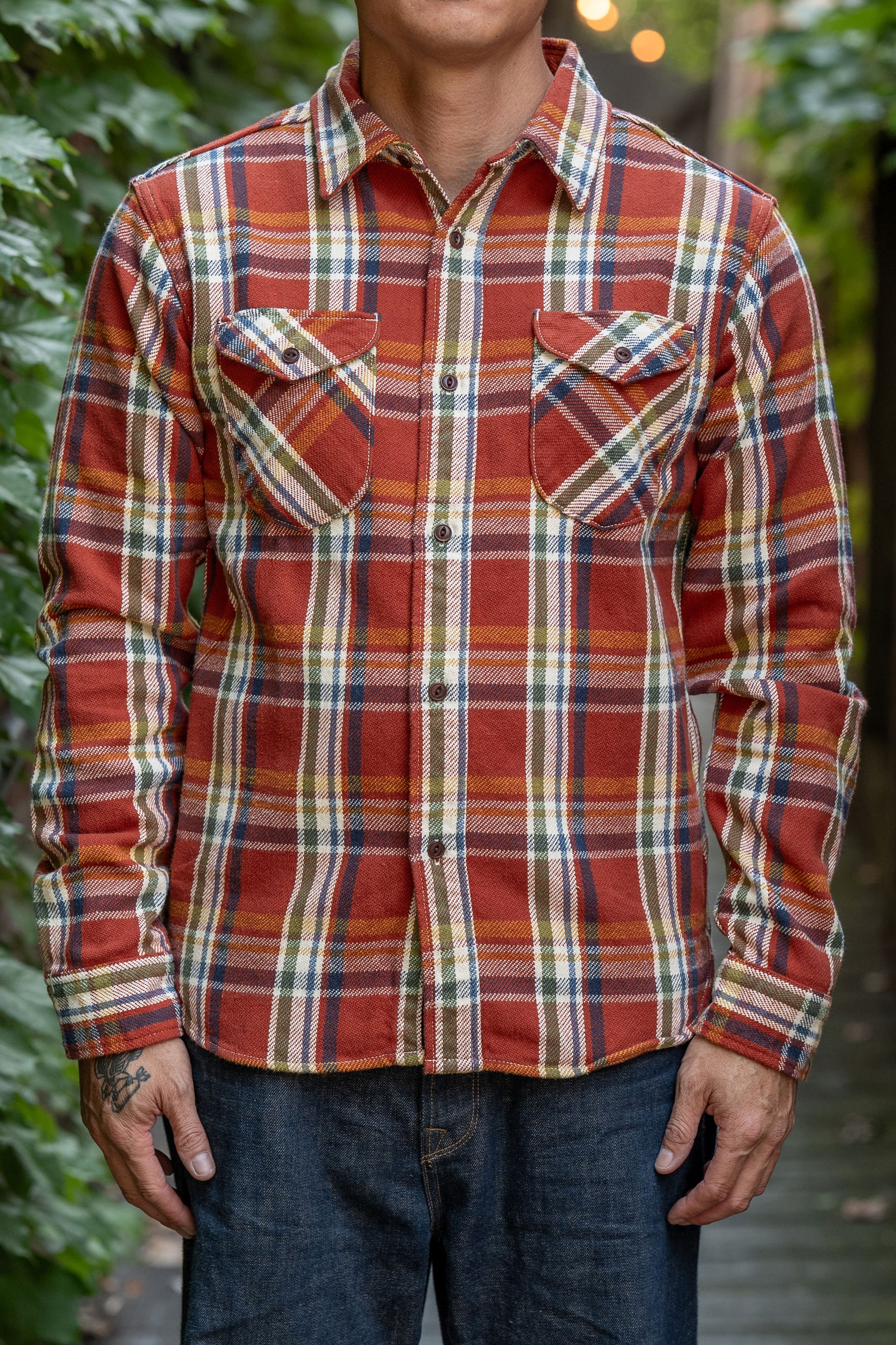 UES 502553 Heavy Flannel Shirts - Red