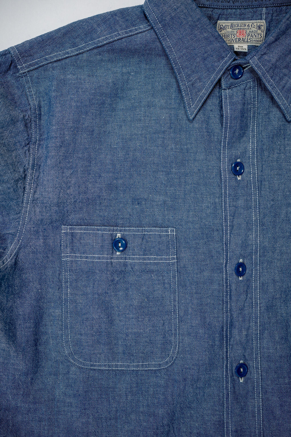 Buzz Rickson's BR25995 Chambray Work Shirt - Blue