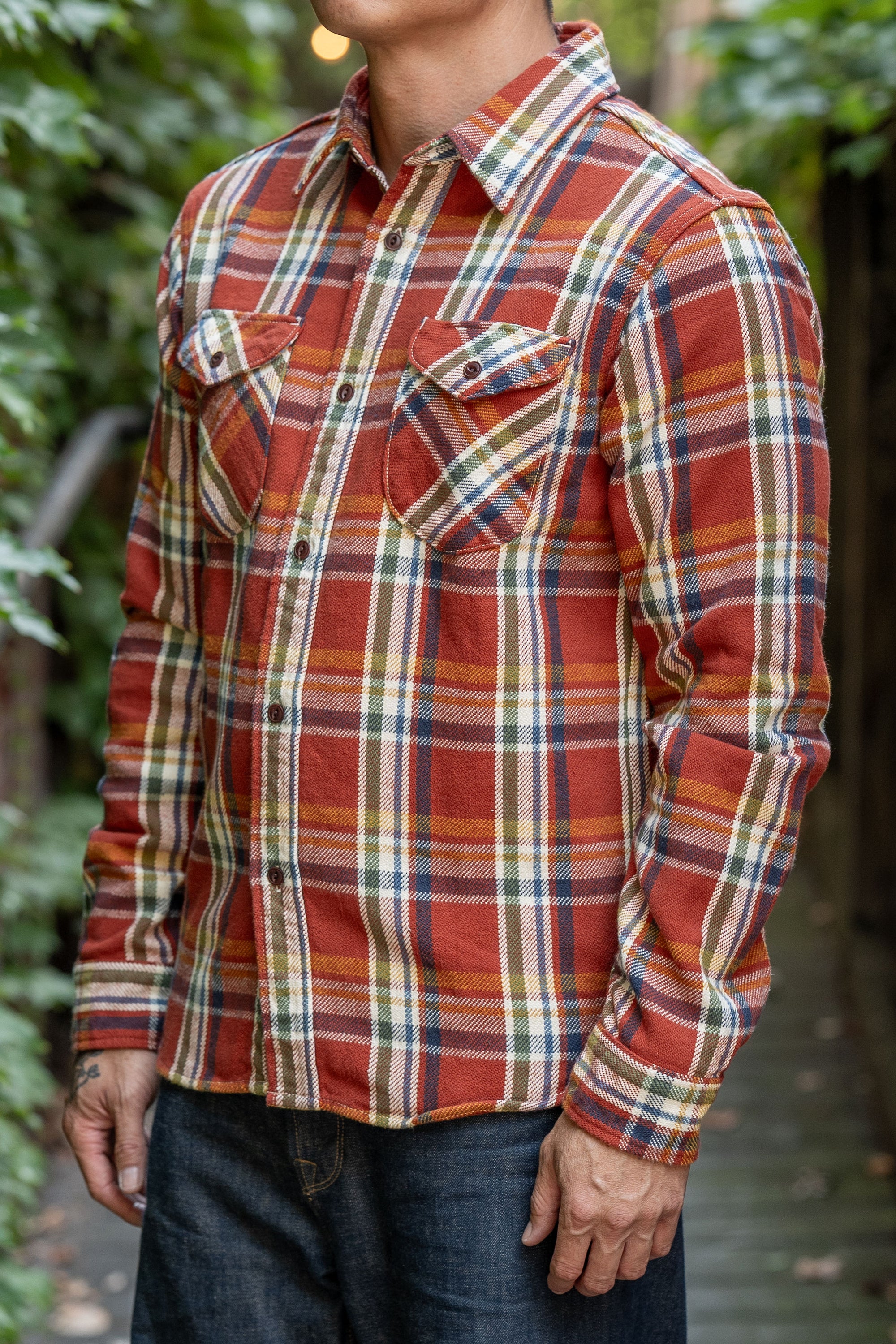 UES 502553 Heavy Flannel Shirts - Red