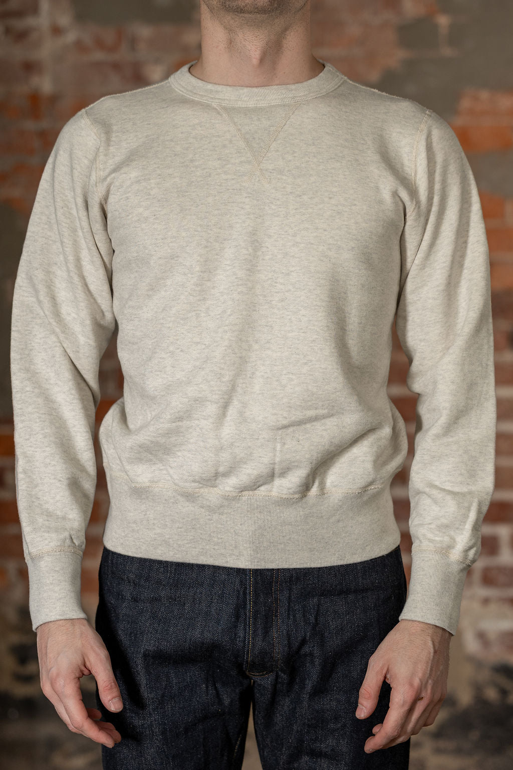 Buzz Rickson's BR65622 Set-in Crew Neck Sweatshirt - Oatmeal