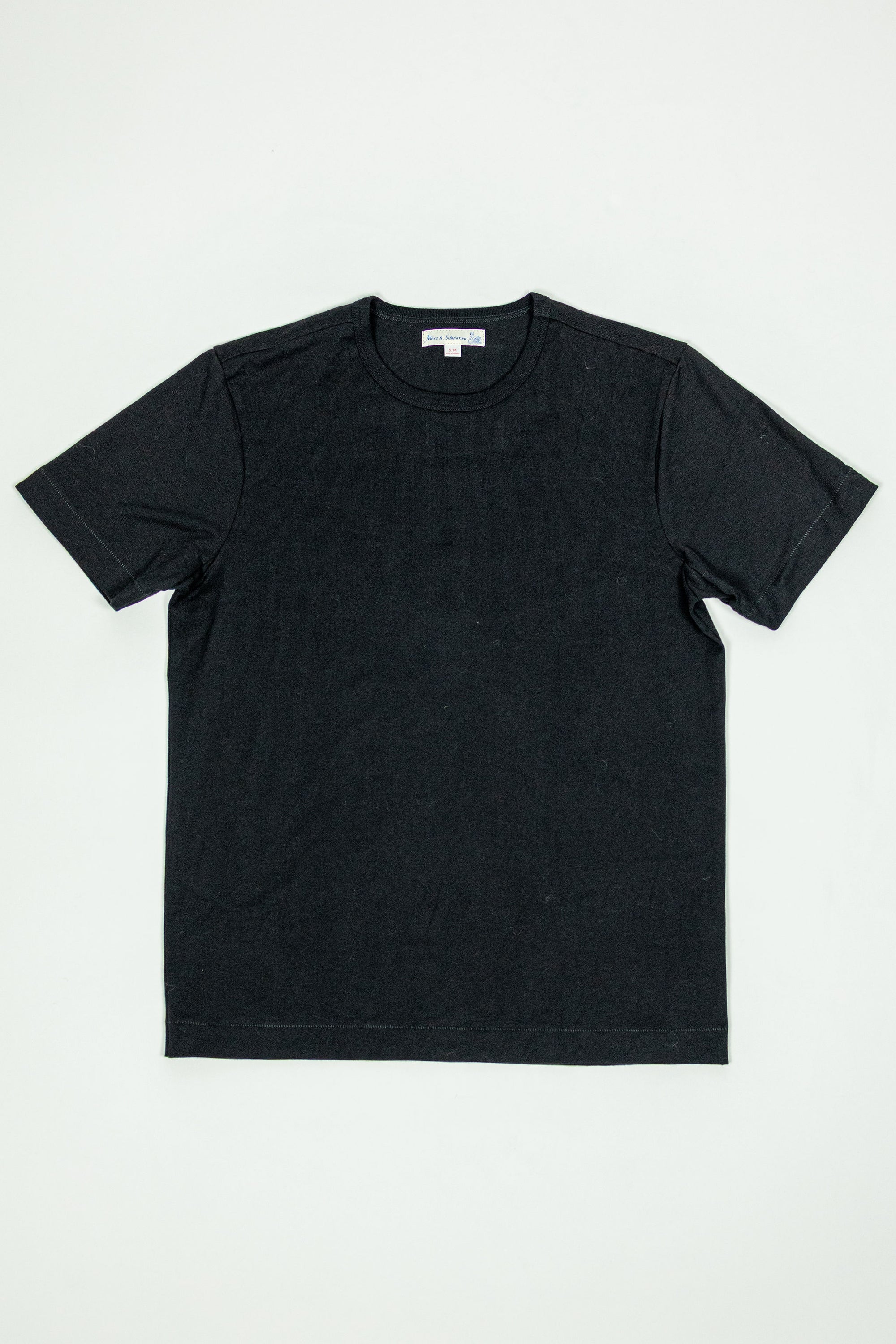 Merz b. Schwanen 2M15 Vintage Machine Refined Classic Fit T-Shirt - Deep Black