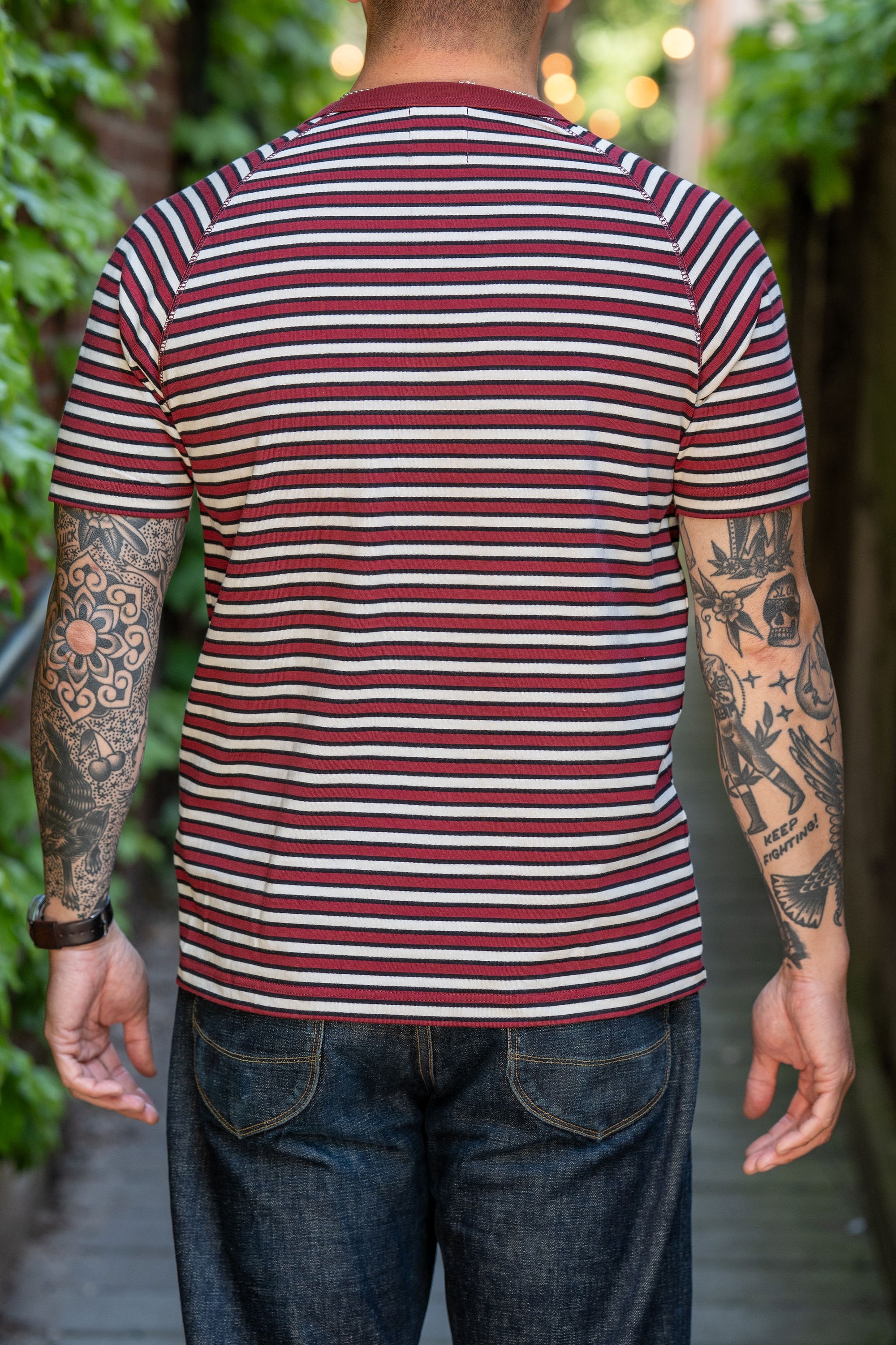 Heimat Textil Boyscout T-Shirt - Burgundy/Schwarz/Seashell