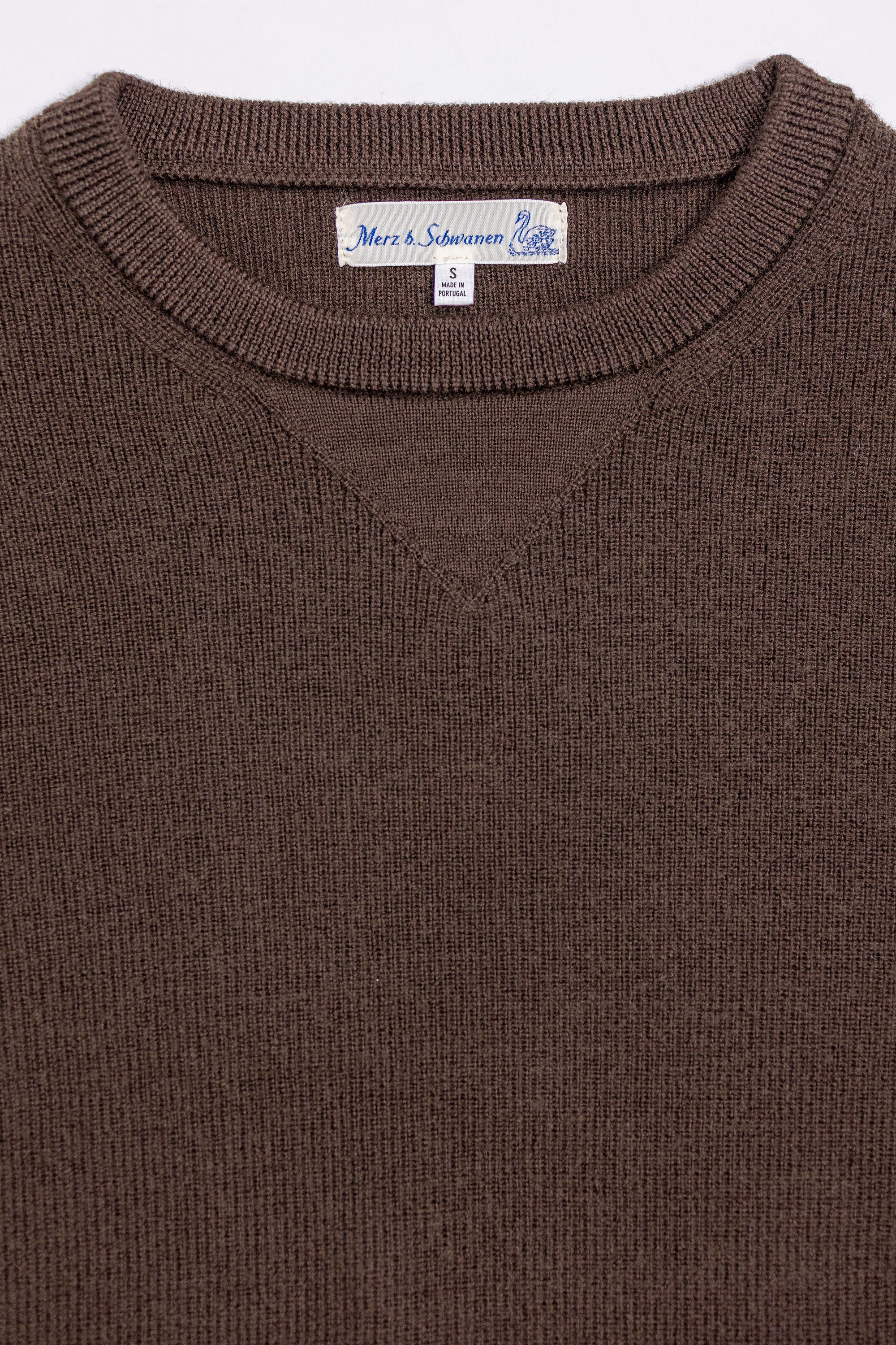 Merz b. Schwanen MWCC01 Pullover Merino Ribbed Structure - Coffee