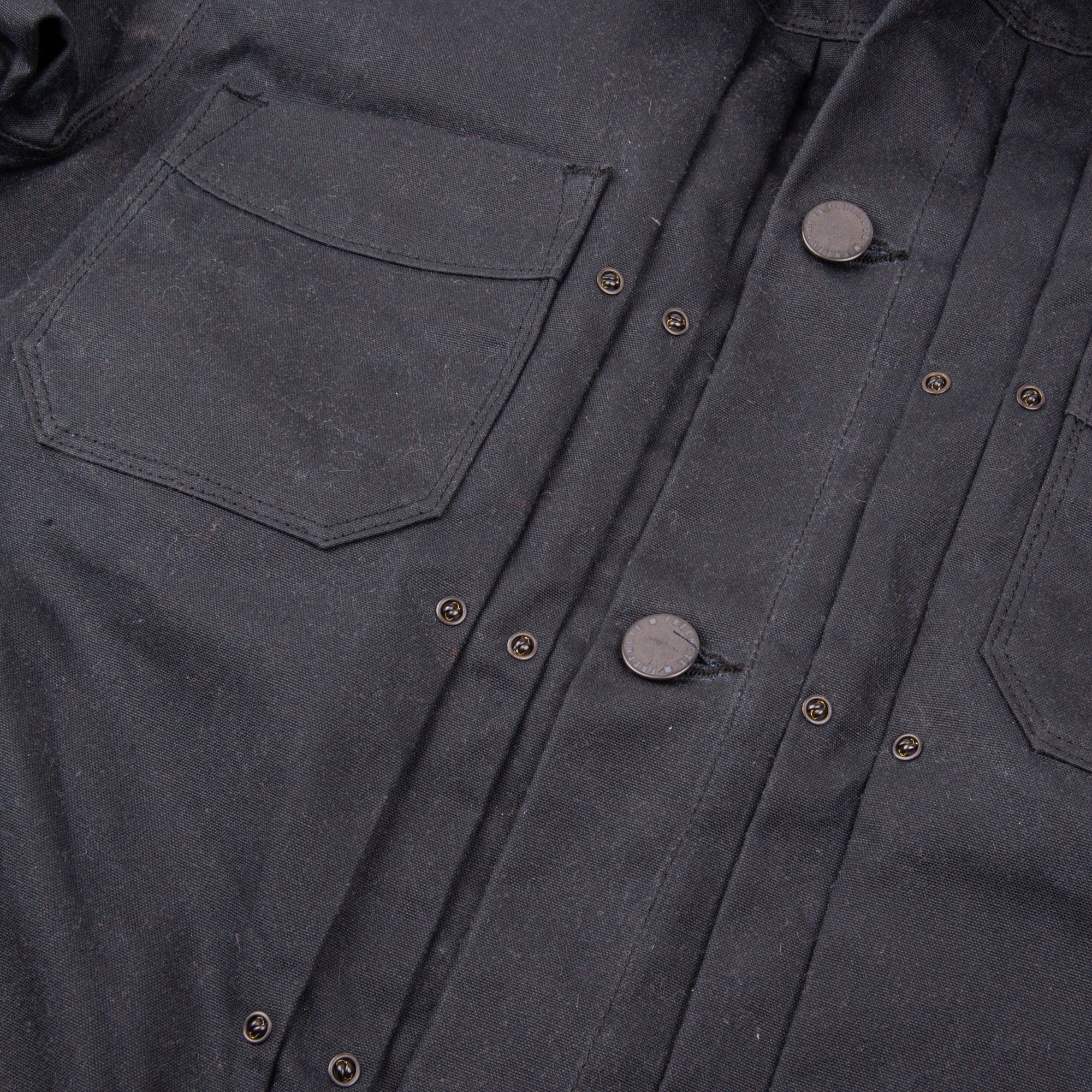 Freenote Cloth Riders Jacket Waxed Canvas - Black