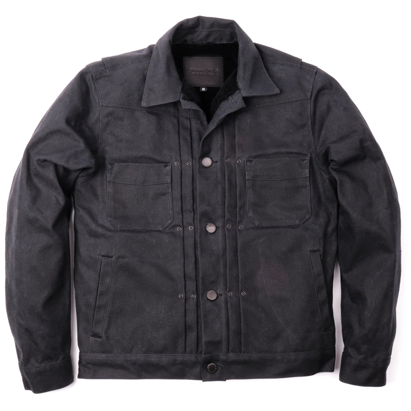 Freenote Cloth Heavy Waxed Riders Jacket - Black Alpaca