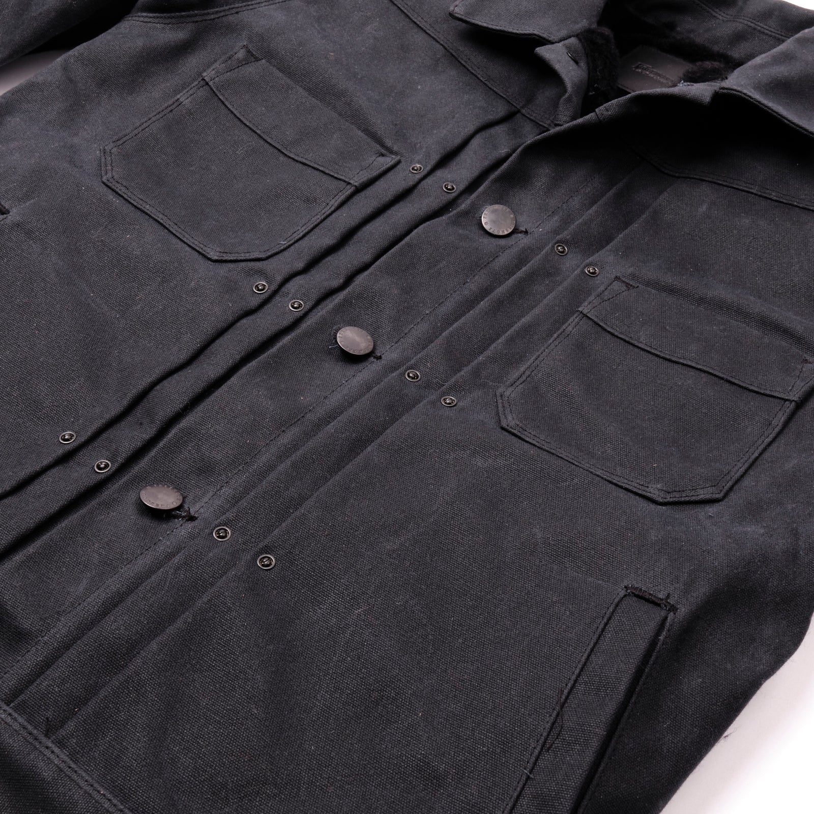Freenote Cloth Heavy Waxed Riders Jacket - Black Alpaca