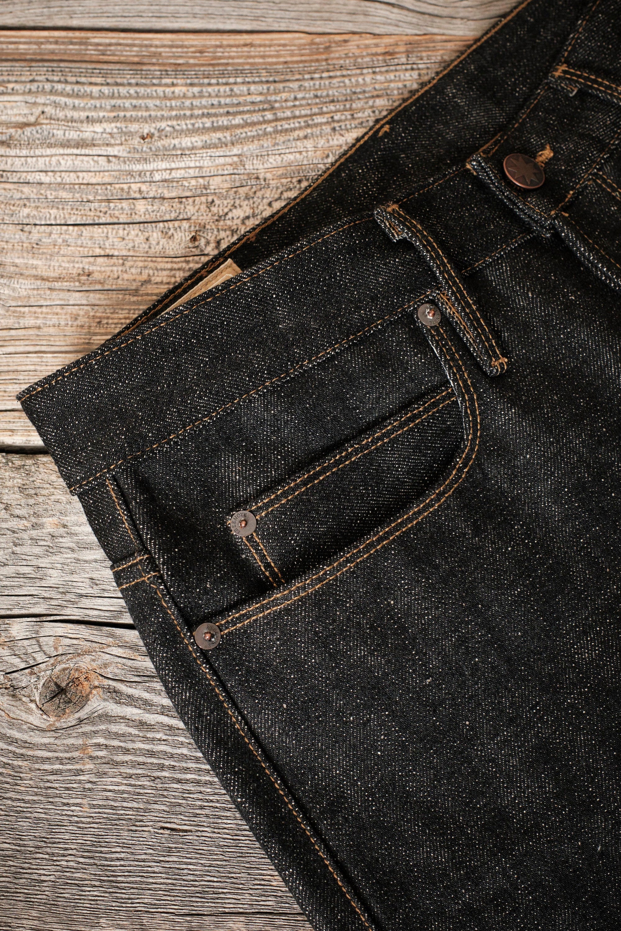 Freenote Cloth Portola - 17oz Black White Slub