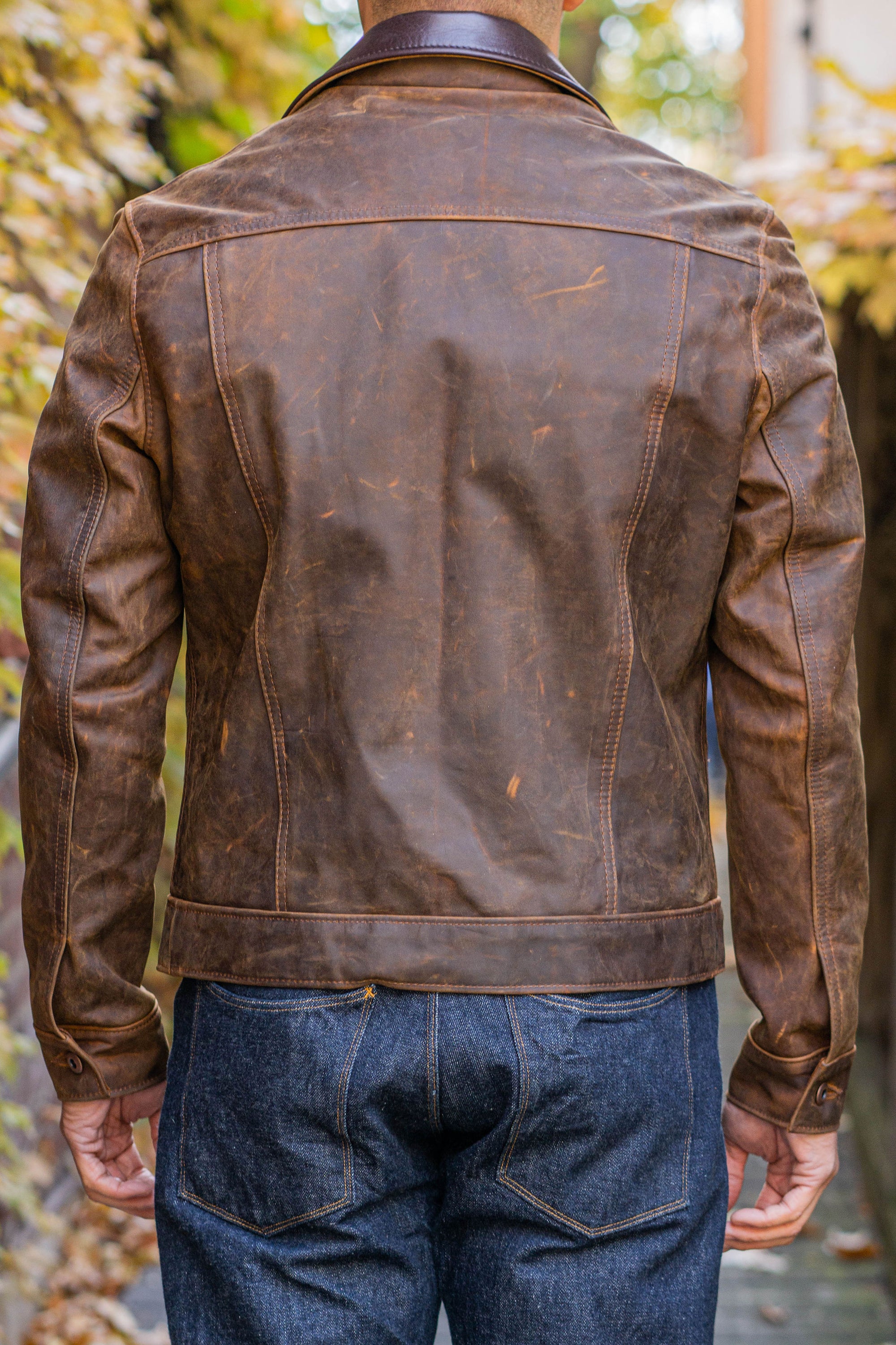 Schott NYC 538 Nubuck Cowhide Mechanic's Jacket - Brown