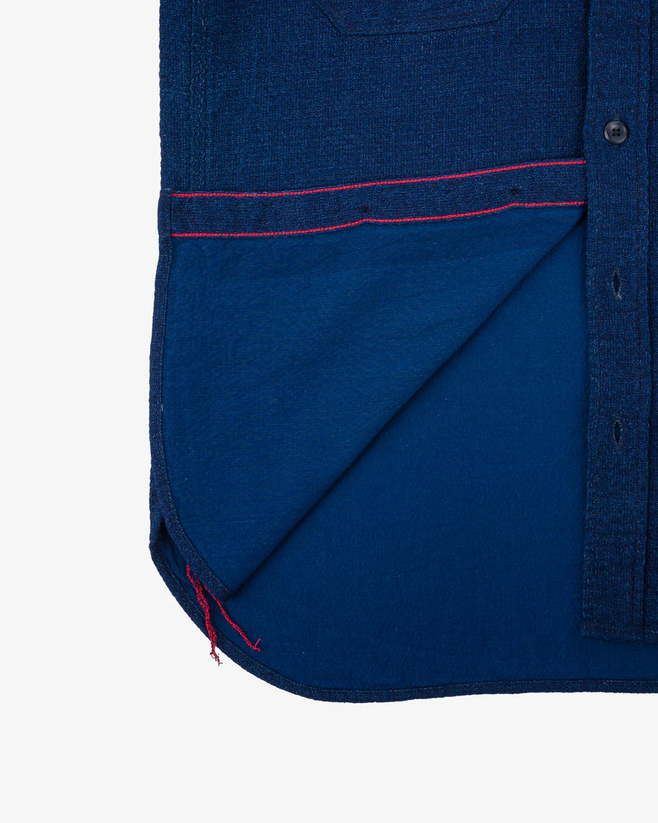 Iron Heart IHSH-417-IND 5oz Double Gauze Short Sleeved Work Shirt - Indigo