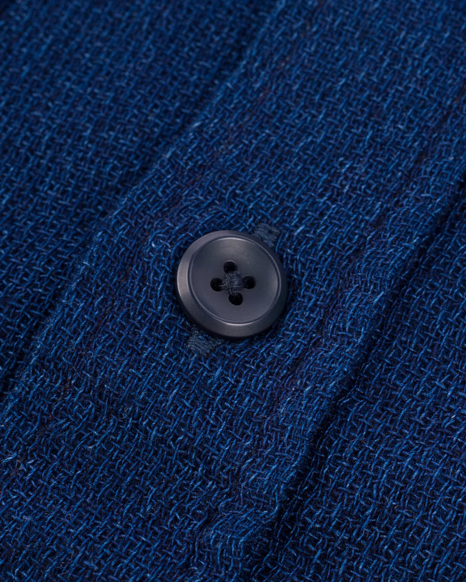 Iron Heart IHSH-417-IND 5oz Double Gauze Short Sleeved Work Shirt - Indigo