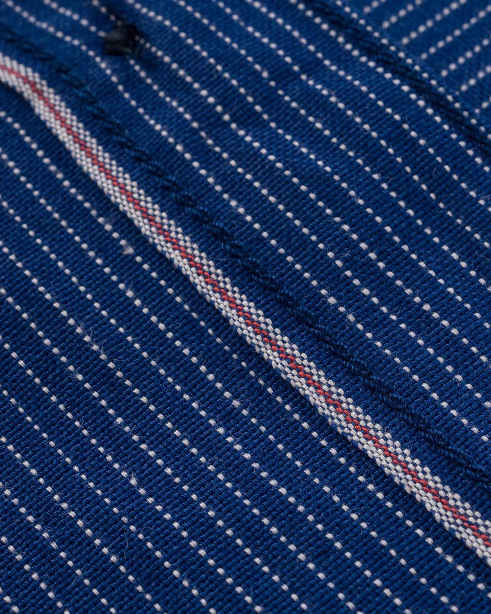 Iron Heart IHSH-420-PIN 5oz Selvedge Ox Cloth Short Sleeved Work Shirt - Pinstripe