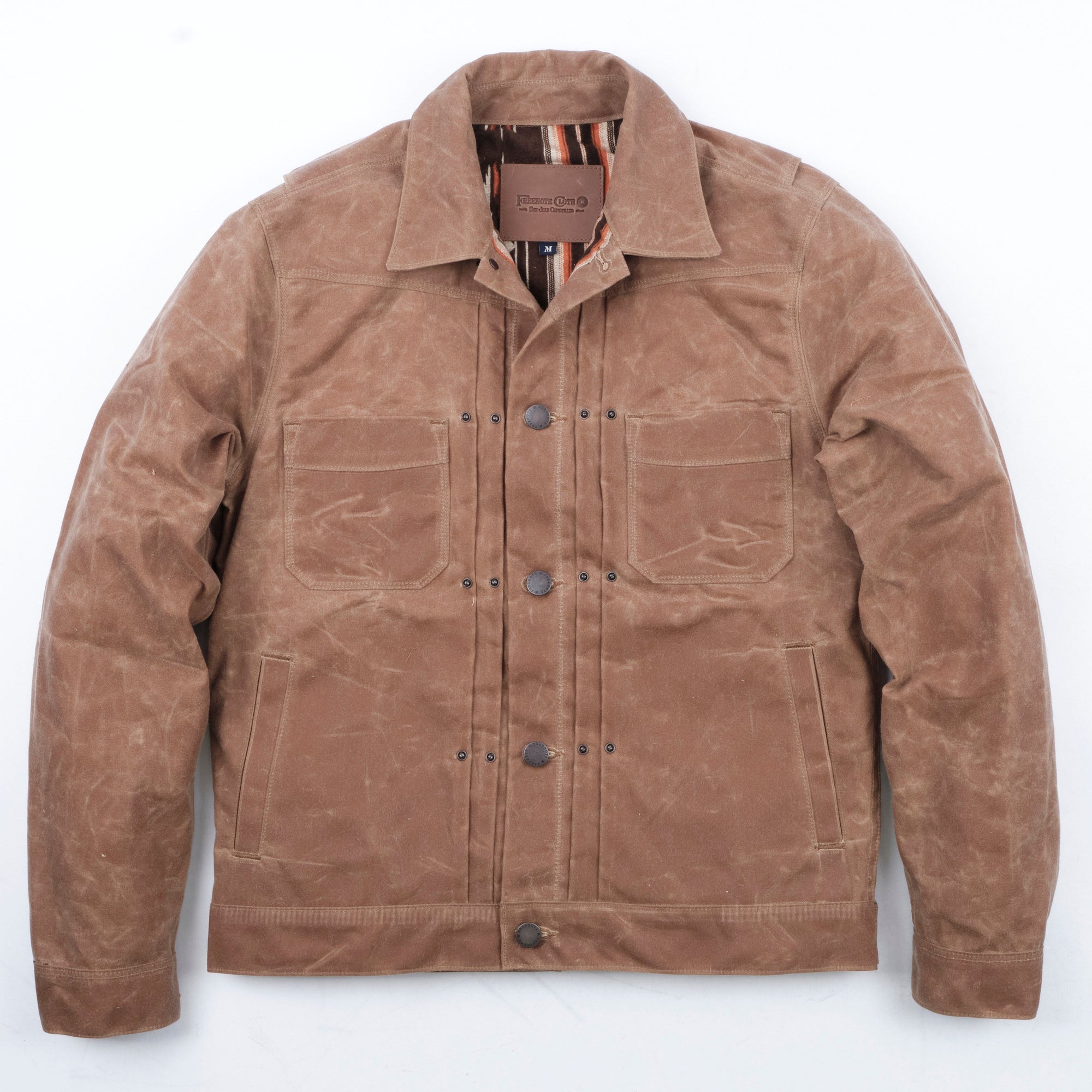 Freenote Cloth Riders Jacket Waxed Canvas- Rust