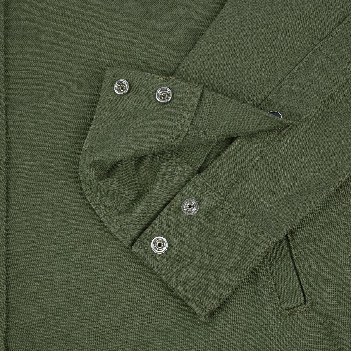 Iron Heart IHSH-381-OLV 9oz Military Serge CPO Shirt  - Olive