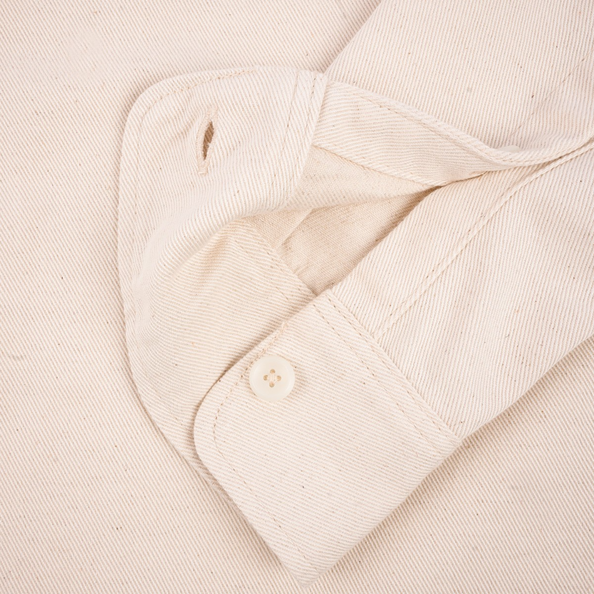 Iron Heart IHSH-414-WHT 9oz Cotton Linen Work Shirt - Off White