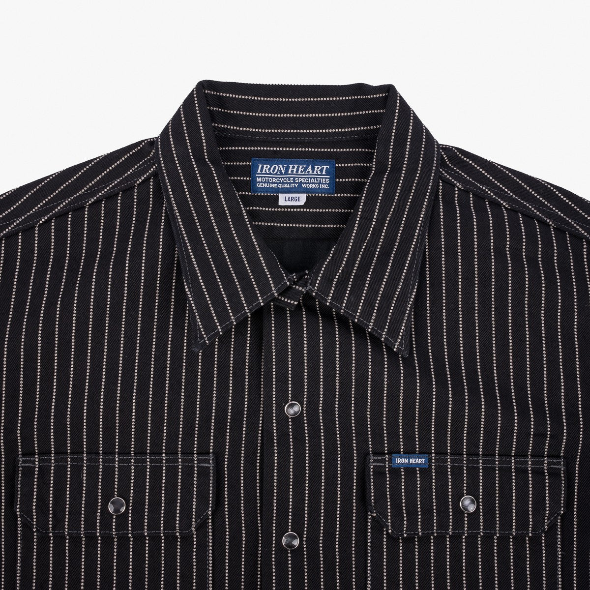 Iron Heart IHSH-416-BLK 10oz Wabash Short Sleeved Mechanic Shirt - Black