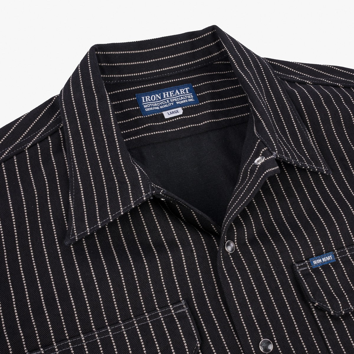 Iron Heart IHSH-416-BLK 10oz Wabash Short Sleeved Mechanic Shirt - Black