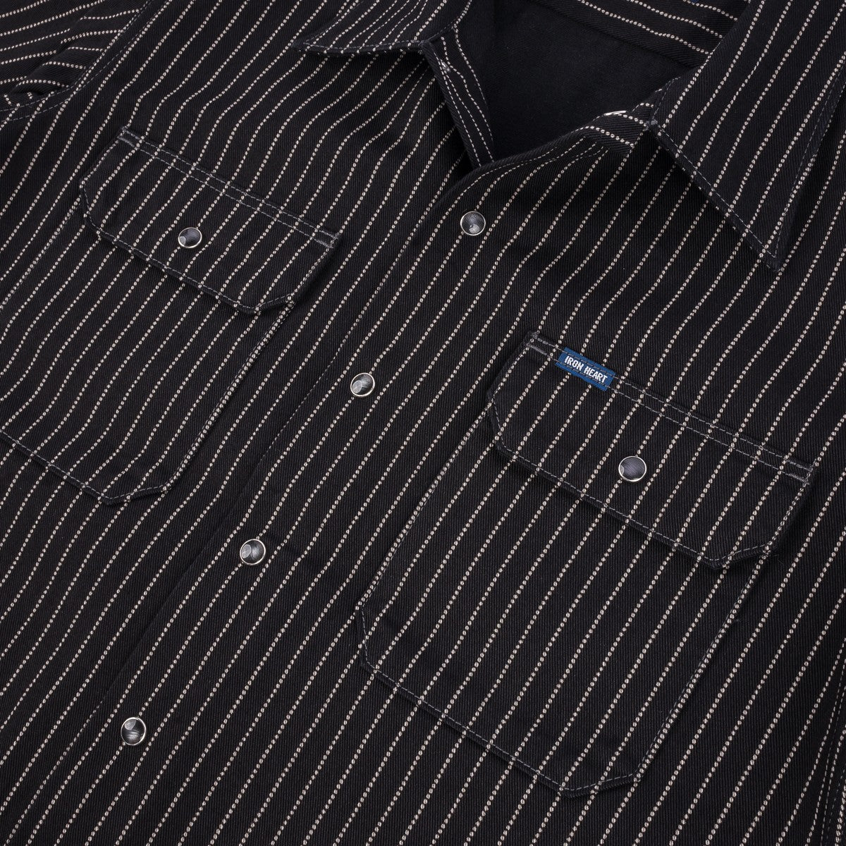 Iron Heart IHSH-416-BLK 10oz Wabash Short Sleeved Mechanic Shirt - Black