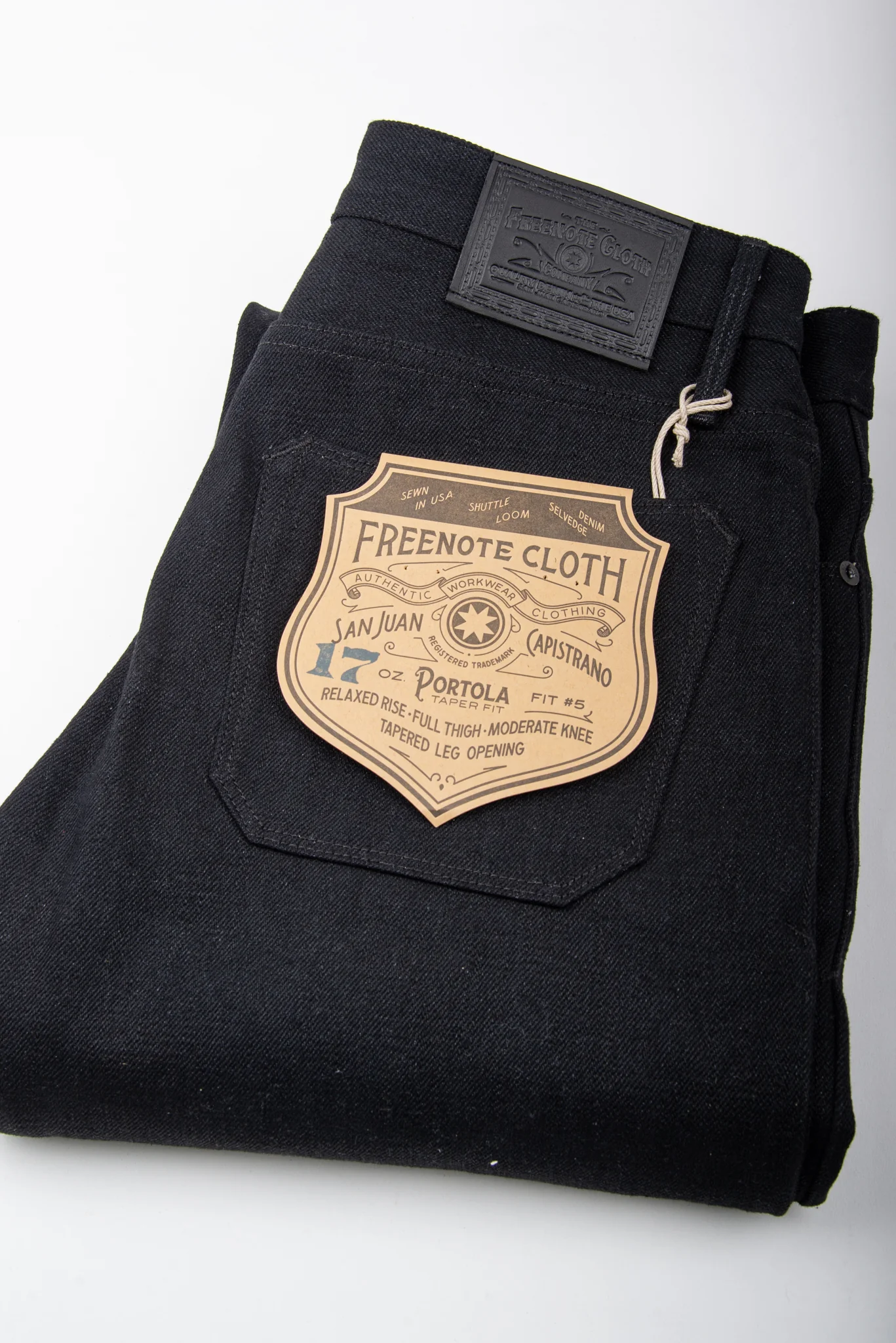 Freenote Cloth Portola - 17oz Black Slub