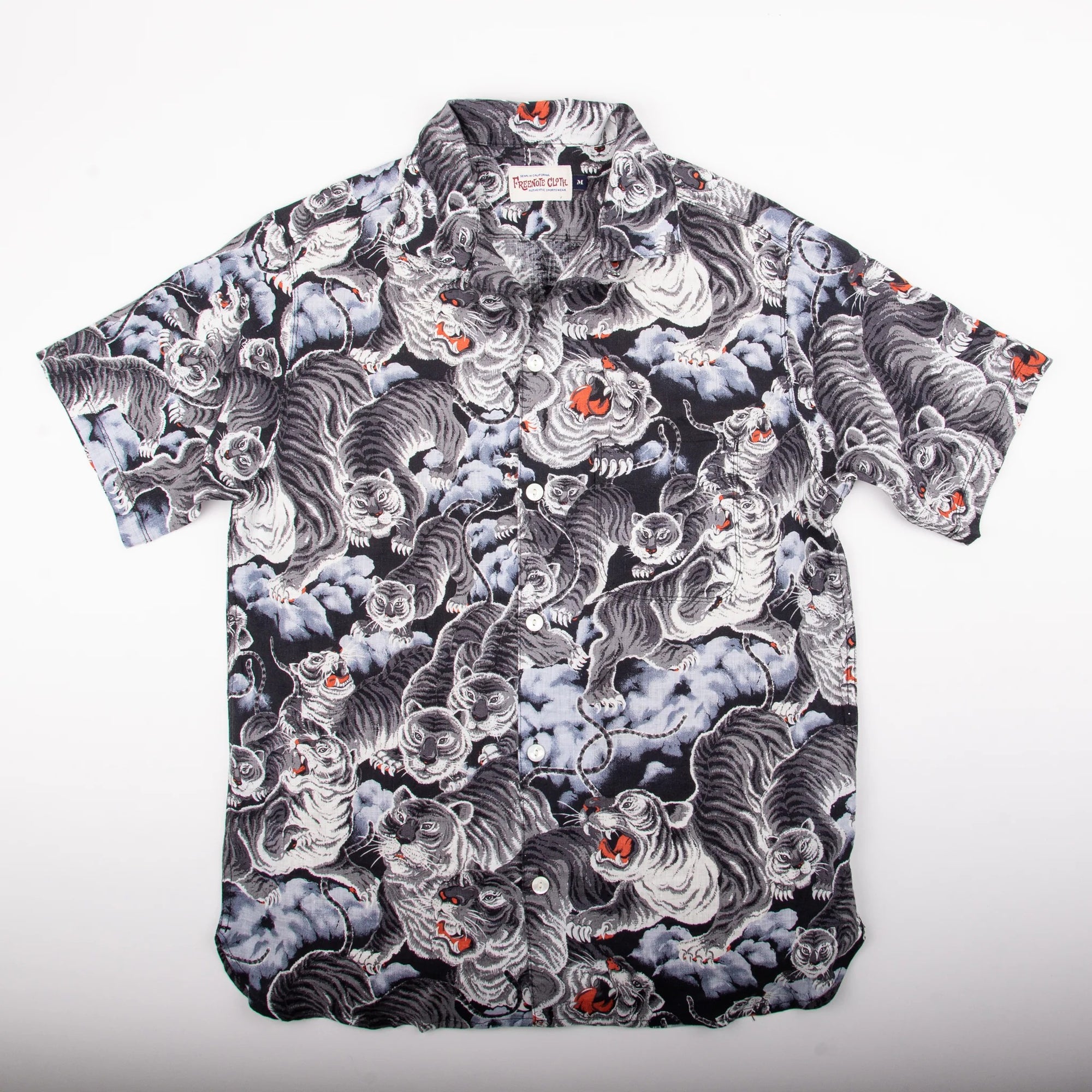 Freenote Cloth Hawaiian - Black Tigers