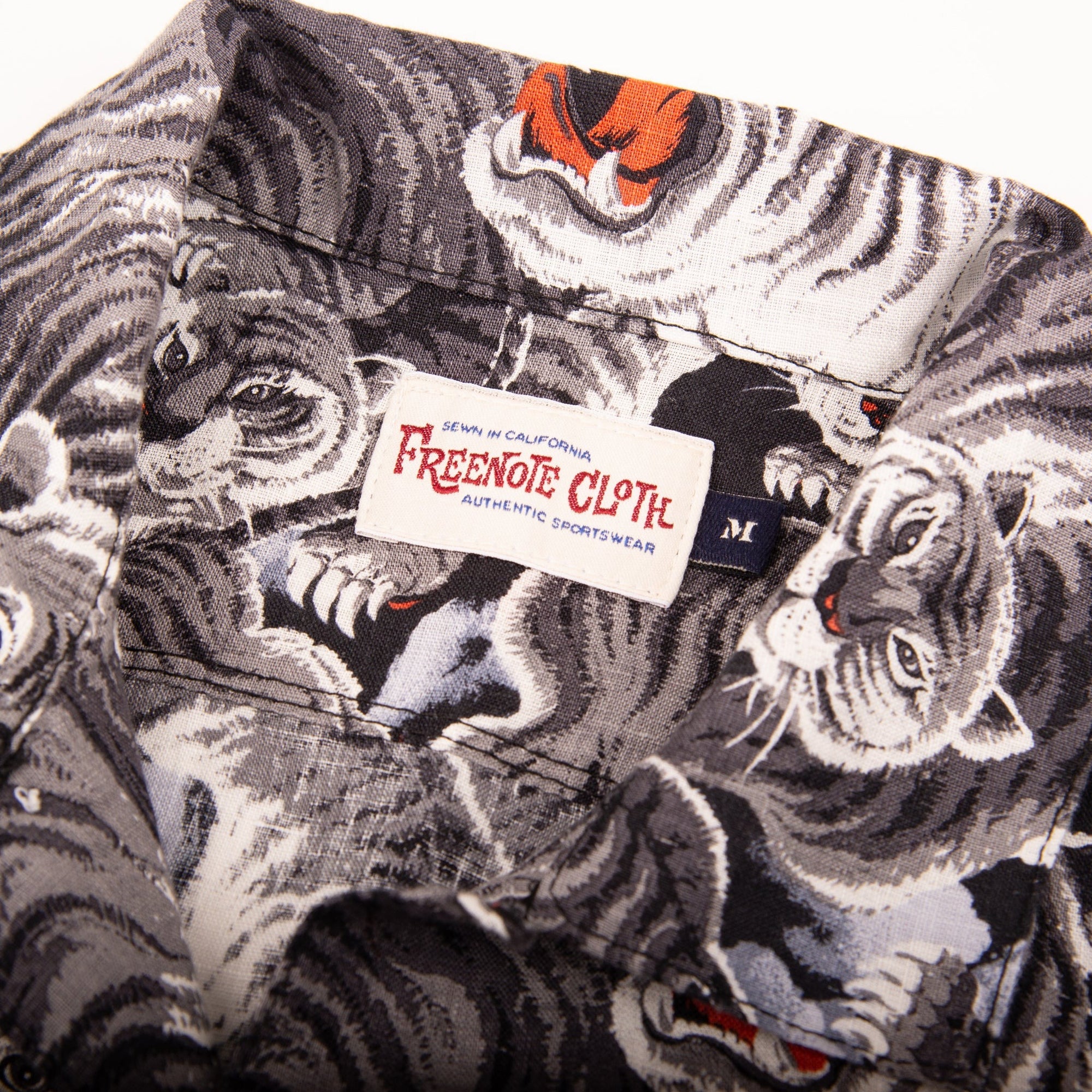 Freenote Cloth Hawaiian - Black Tigers