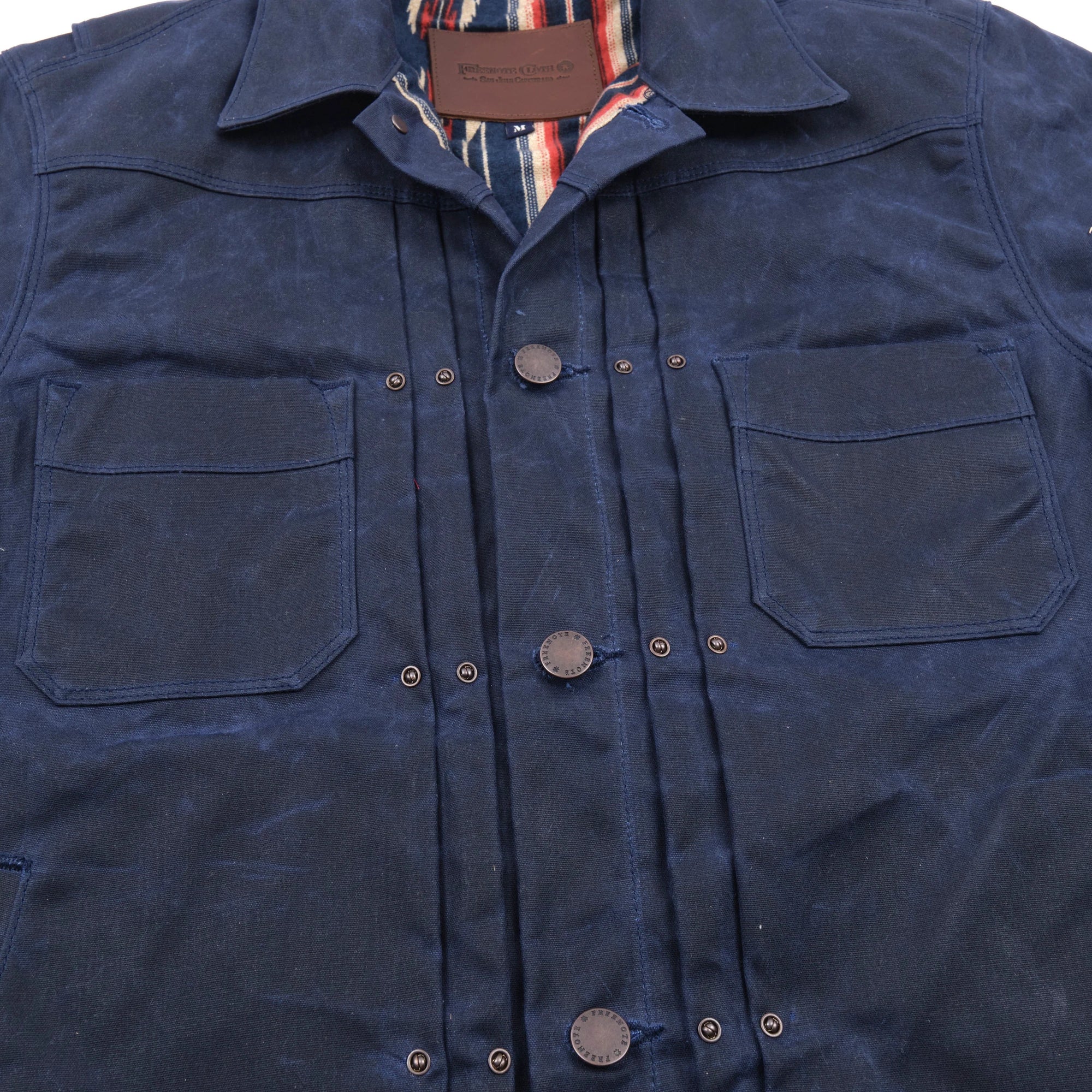 Freenote Cloth Waxed Riders Jacket - Navy