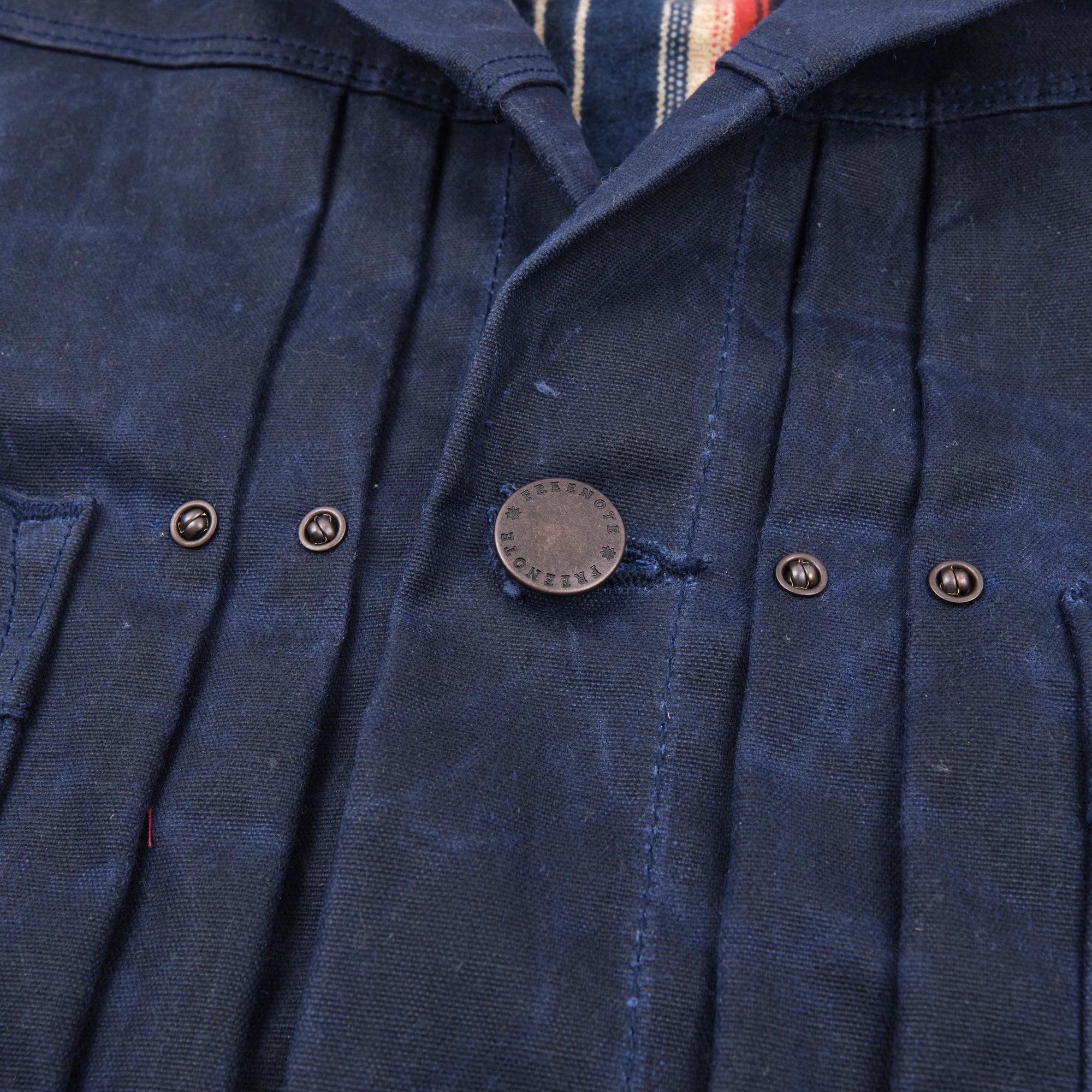 Freenote Cloth Waxed Riders Jacket - Navy