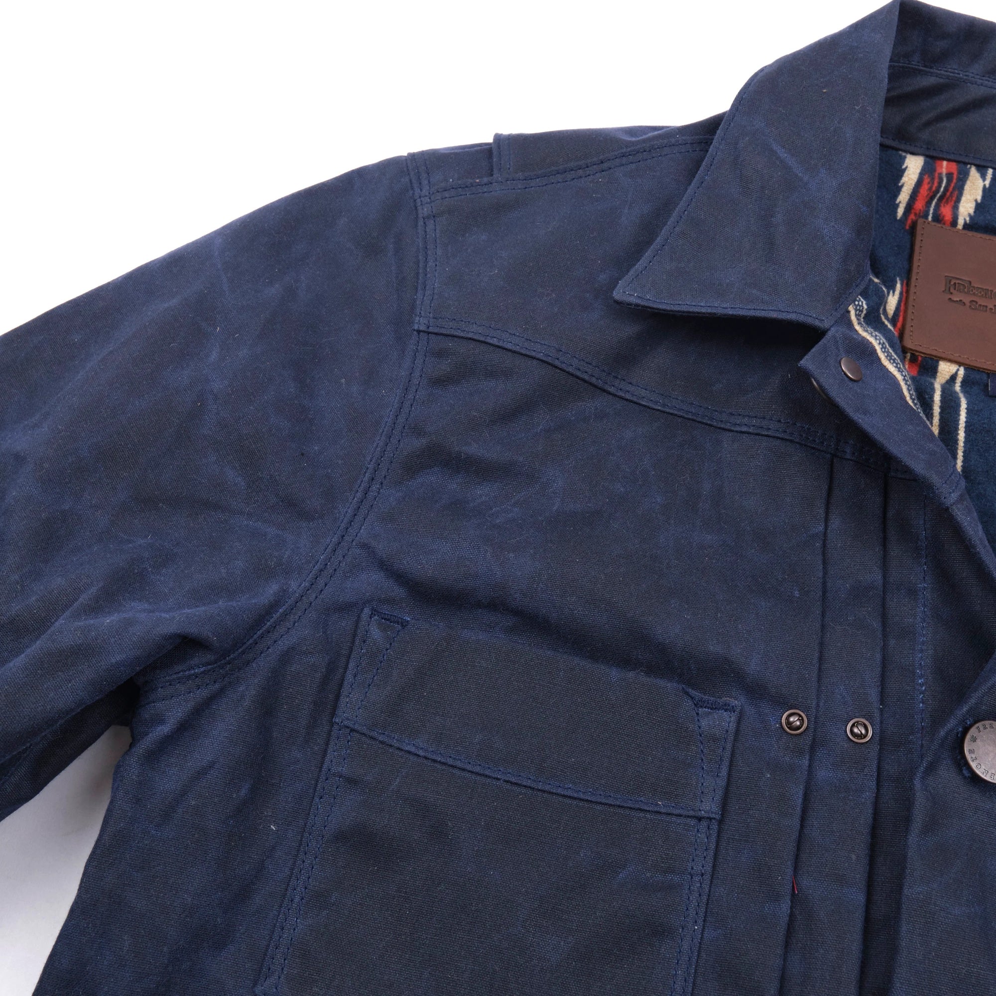 Freenote Cloth Waxed Riders Jacket - Navy