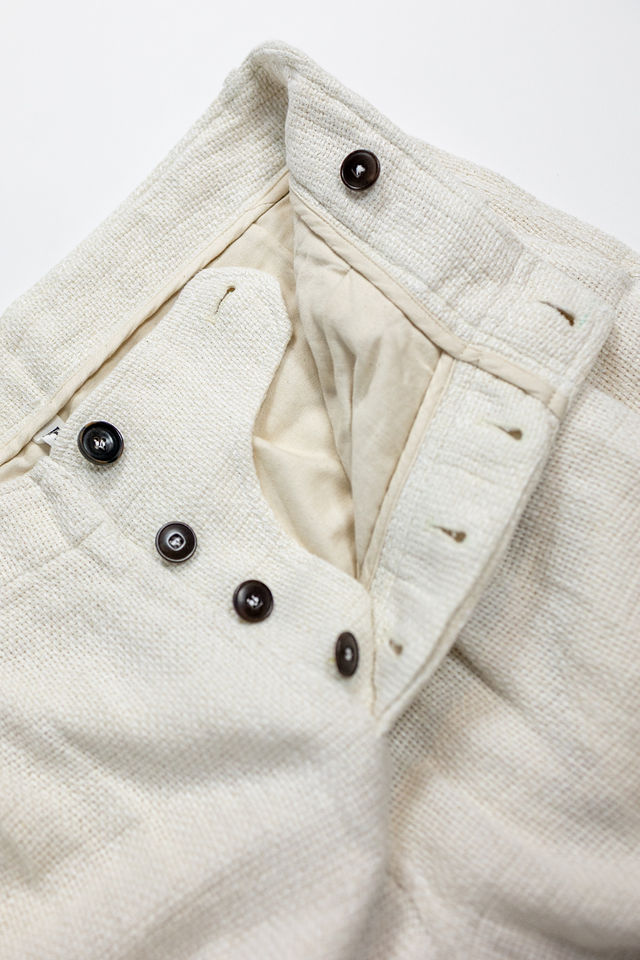 Hansen Garments Bobby Wide Pleated Trousers - Off White Gauze