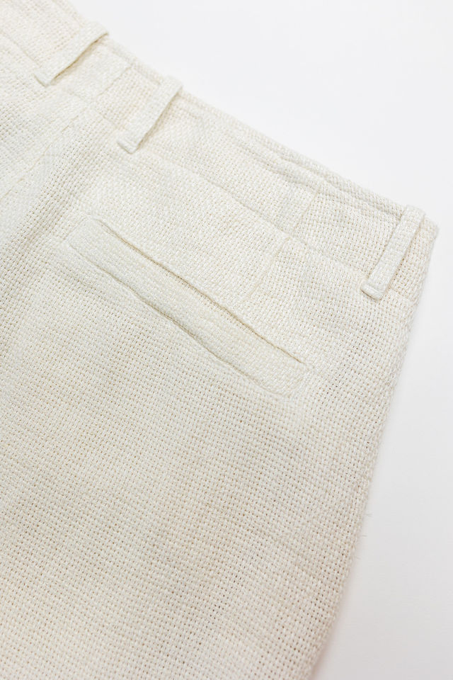 Hansen Garments Bobby Wide Pleated Trousers - Off White Gauze