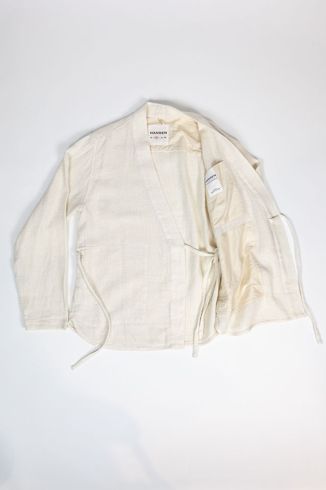 Hansen Garments Roman Loose Cut Eastern Jacket - Off White Gauze