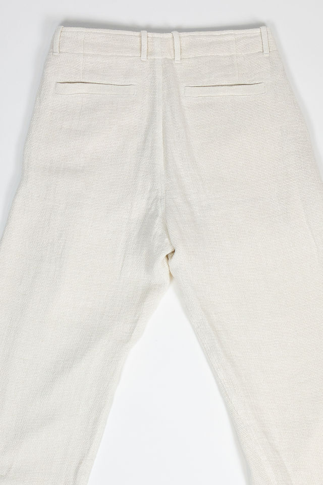 Hansen Garments Bobby Wide Pleated Trousers - Off White Gauze