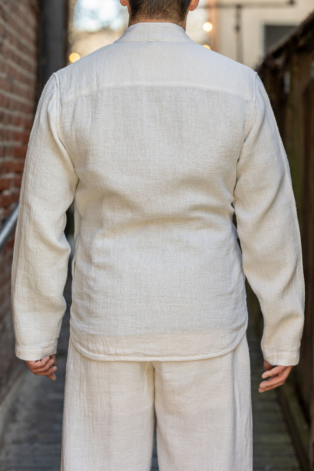 Hansen Garments Roman Loose Cut Eastern Jacket - Off White Gauze