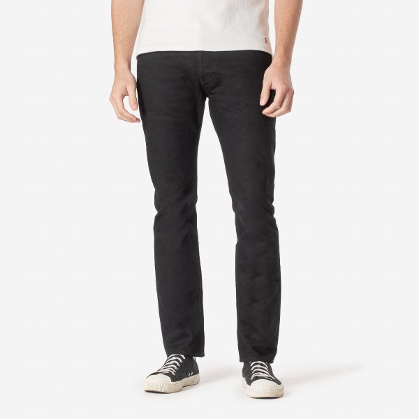 Iron Heart IH-555S-142bb 14oz Selvedge Denim Super Slim Cut Jeans - Black/Black