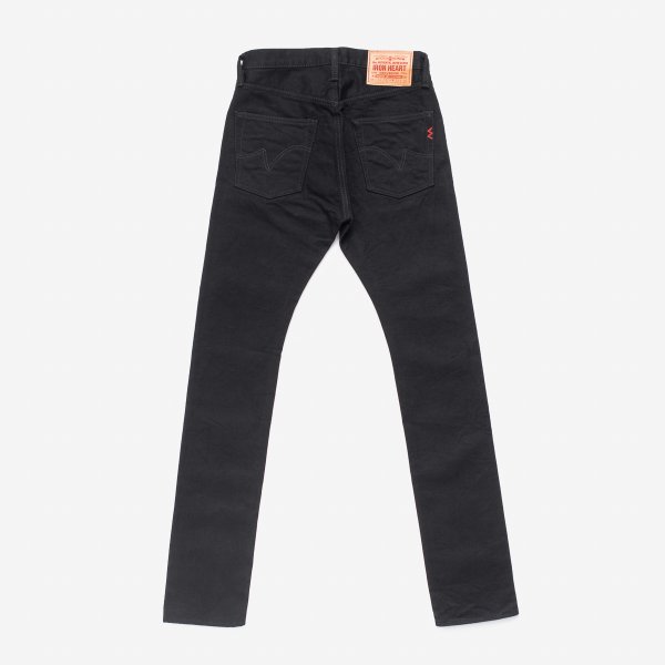 Iron Heart IH-555S-142bb 14oz Selvedge Denim Super Slim Cut Jeans - Black/Black