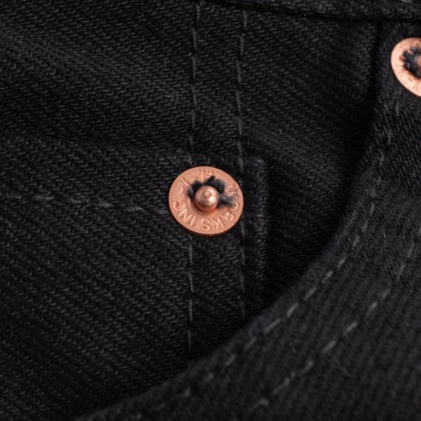 Iron Heart IH-555S-142bb 14oz Selvedge Denim Super Slim Cut Jeans - Black/Black