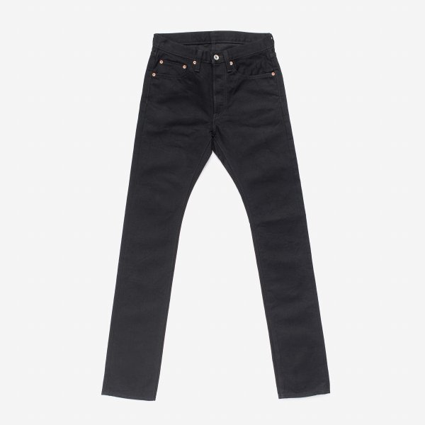 Iron Heart IH-555S-142bb 14oz Selvedge Denim Super Slim Cut Jeans - Black/Black