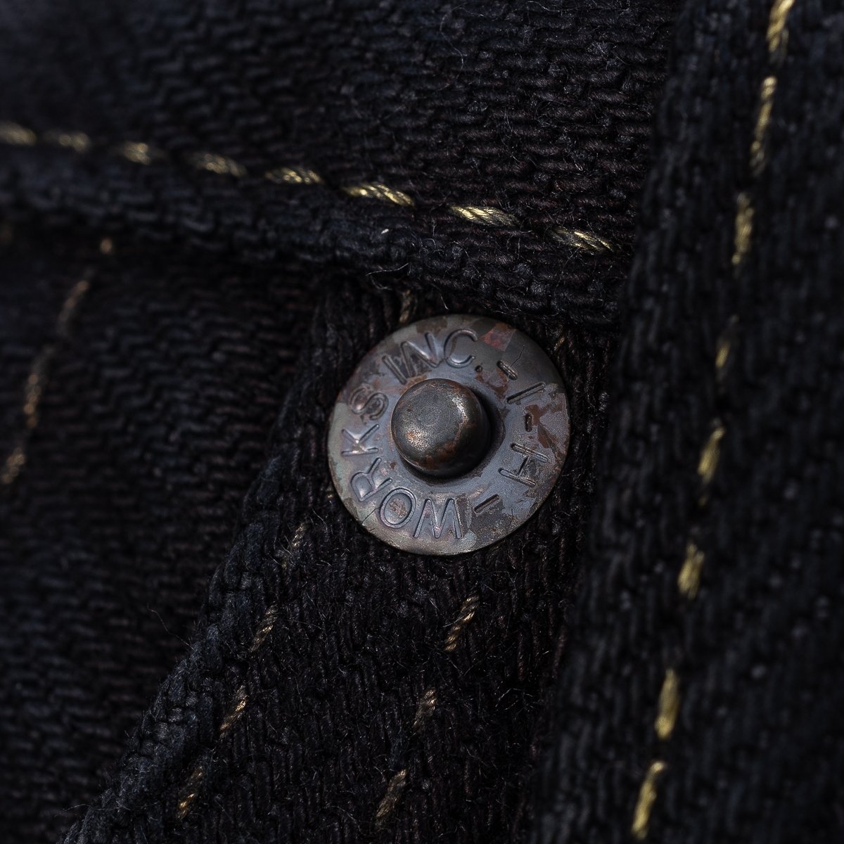 Iron Heart IH-634S-B 21oz Selvedge Denim Straight Cut Jeans - Indigo Overdyed Black