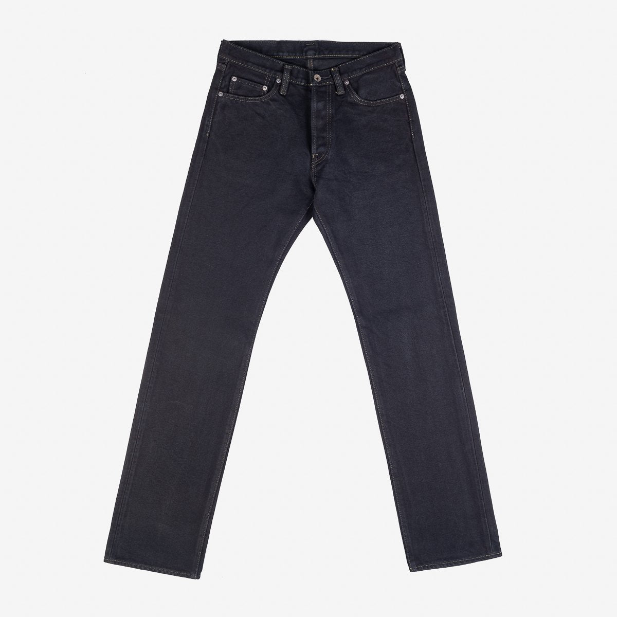 Iron Heart IH-634S-B 21oz Selvedge Denim Straight Cut Jeans - Indigo Overdyed Black