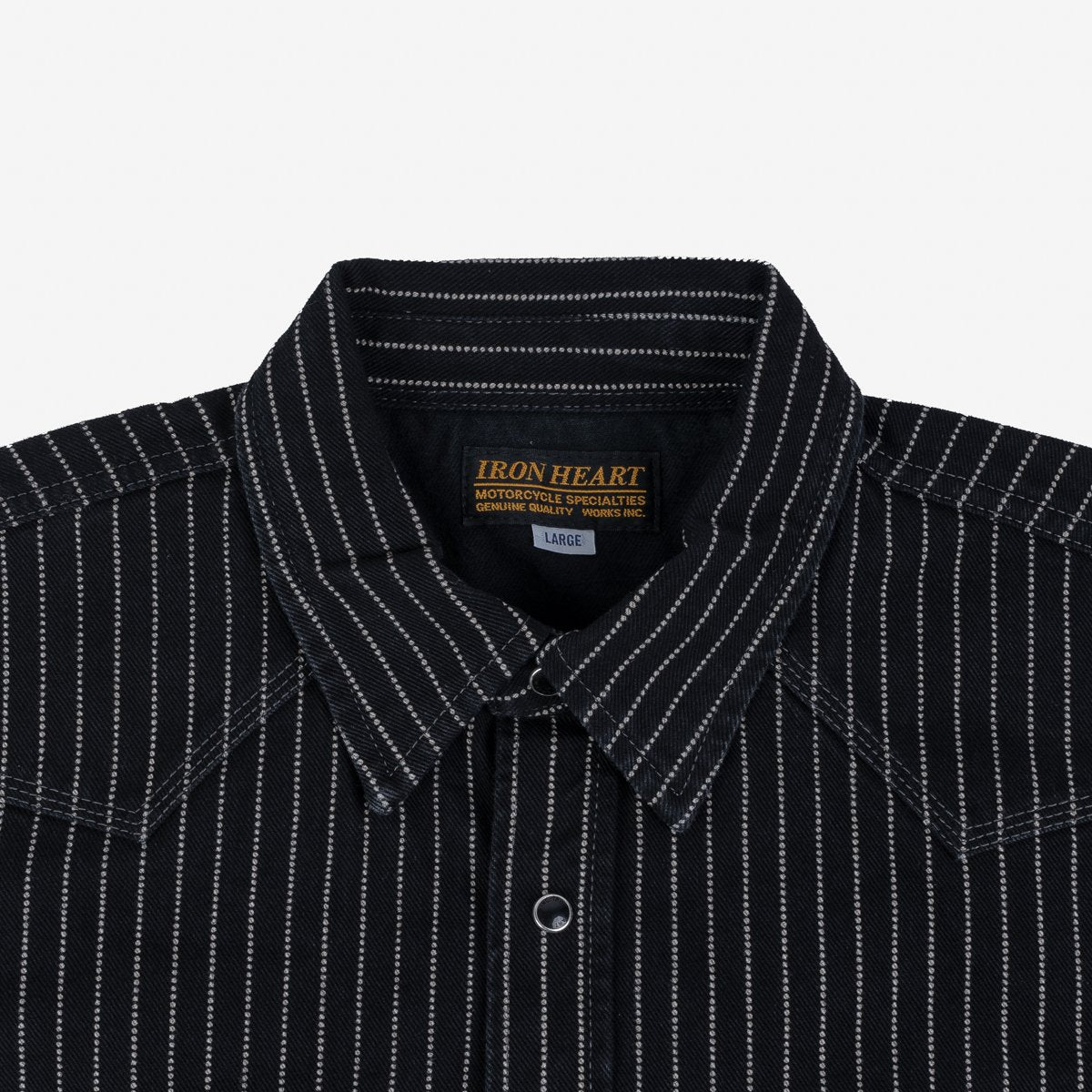 Iron Heart IHSH-62-BLK 12oz Wabash Western Shirt - Black