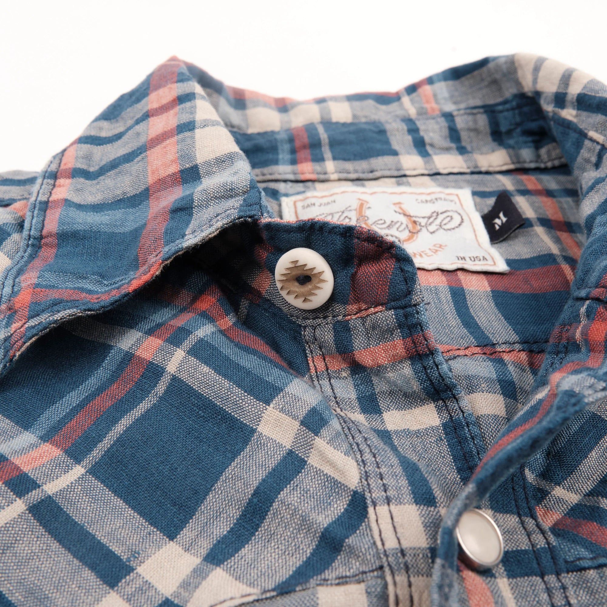 Freenote Cloth Western Scout - Kingfisher Blue Plaid