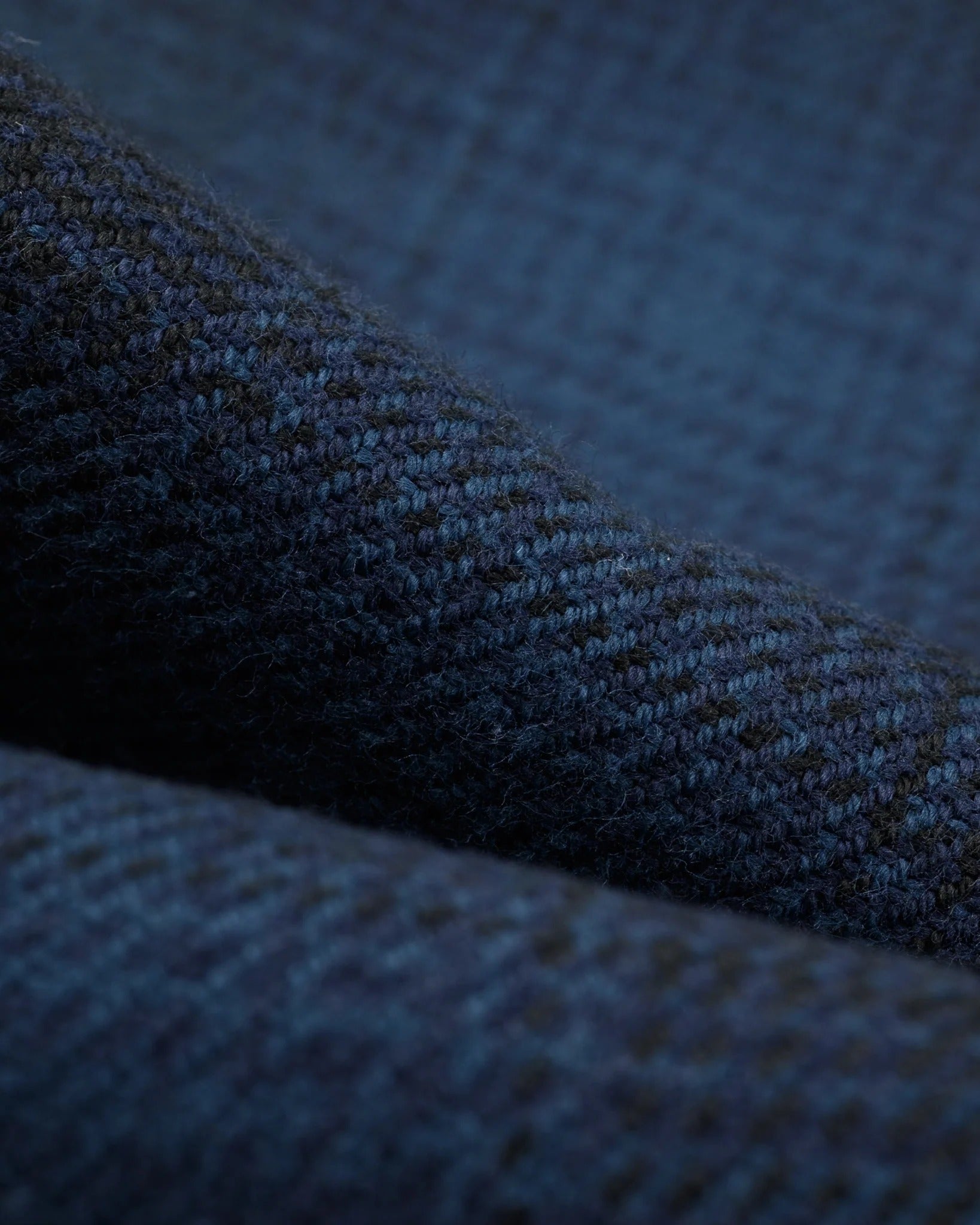 Iron Heart IHSH-264-NAV - Ultra Heavy Flannel Ombré Check Western Shirt - Navy/Black