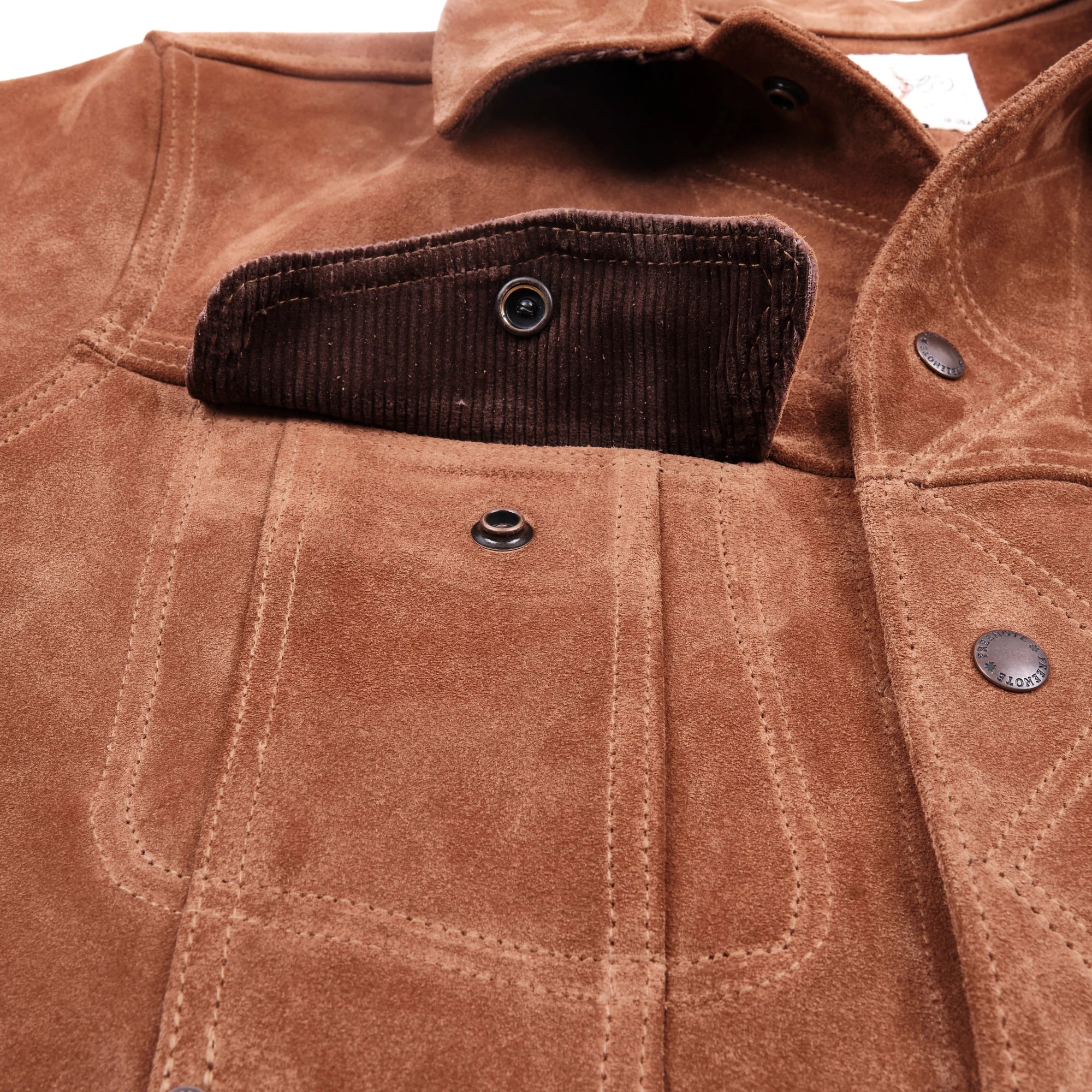 Freenote Cloth High Low Leather Jacket - 1.4mm Tobacco Suede