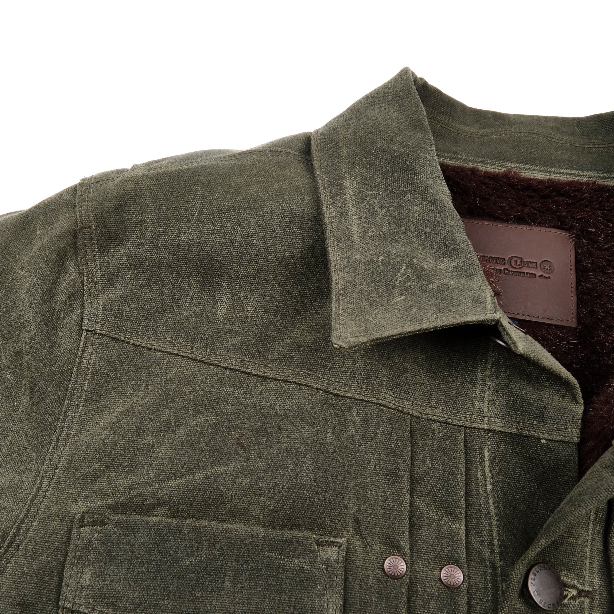 Freenote Cloth Riders Jacket Heavy Waxed Canvas - Olive Alpaca