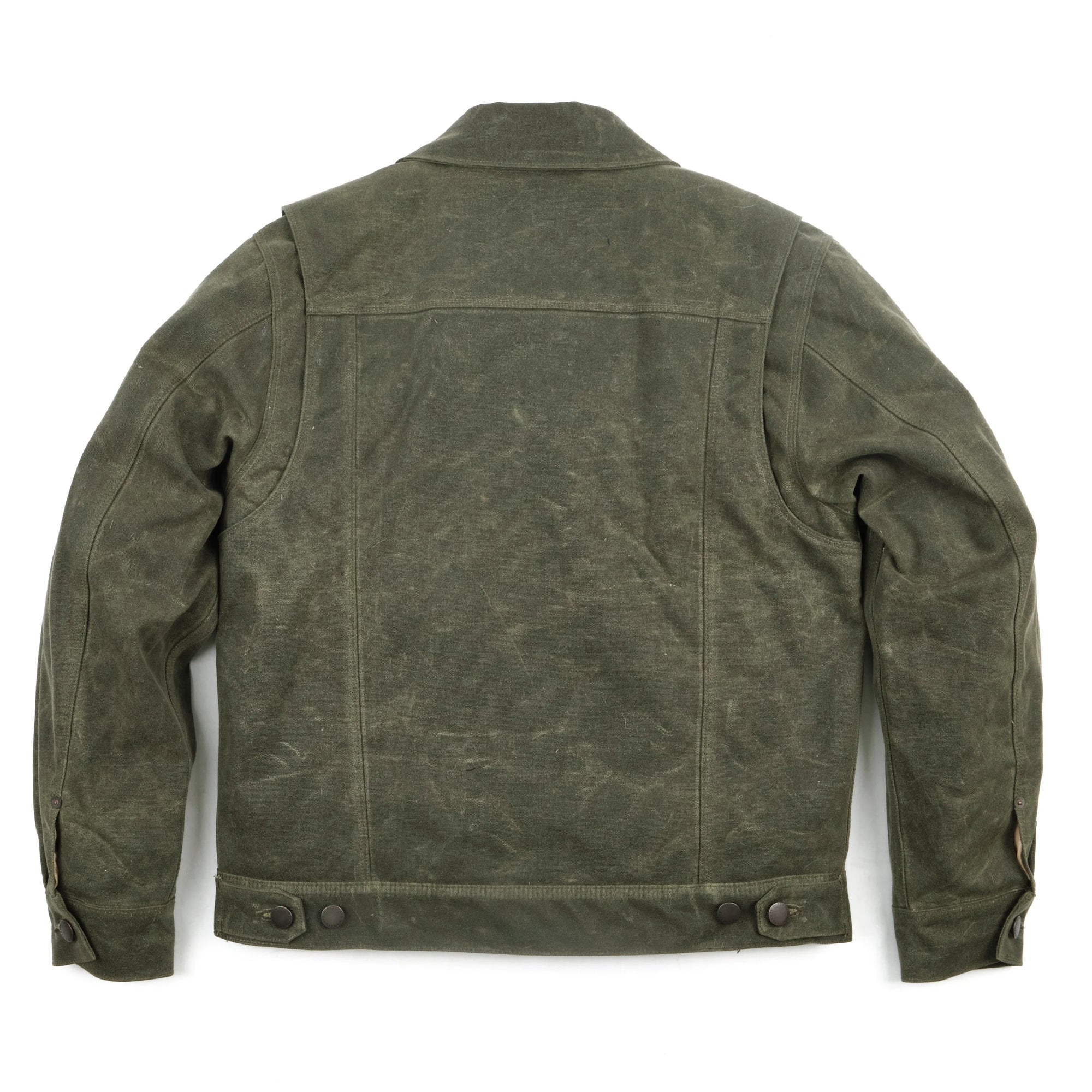 Freenote Cloth Riders Jacket Heavy Waxed Canvas - Olive Alpaca