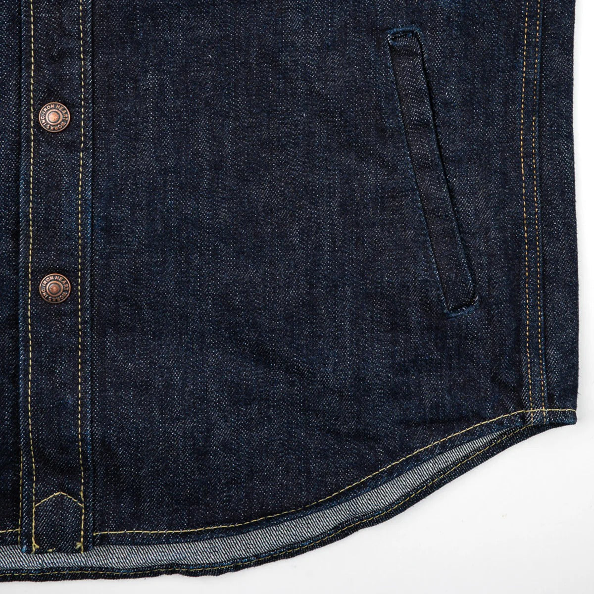 Iron Heart IHSH-427-IND 16oz Selvedge Denim CPO Shirt - Indigo