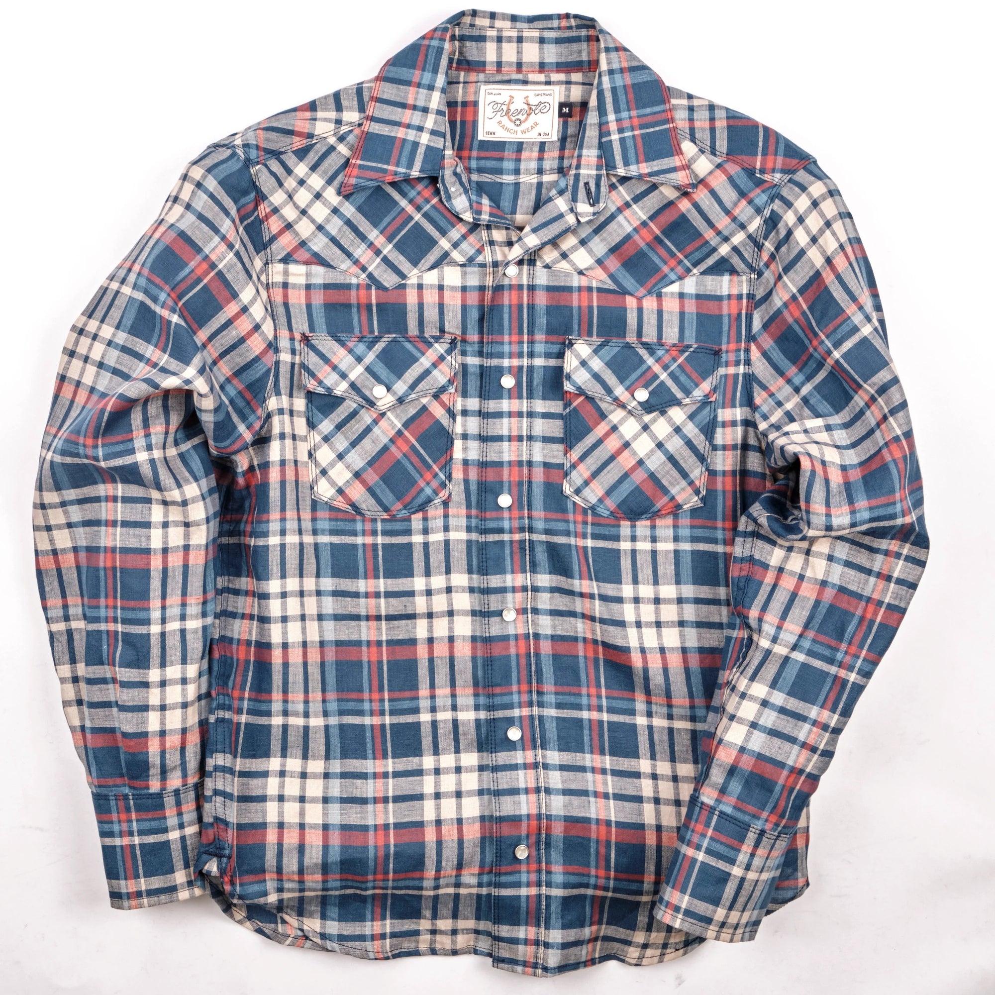 Freenote Cloth Western Scout - Kingfisher Blue Plaid