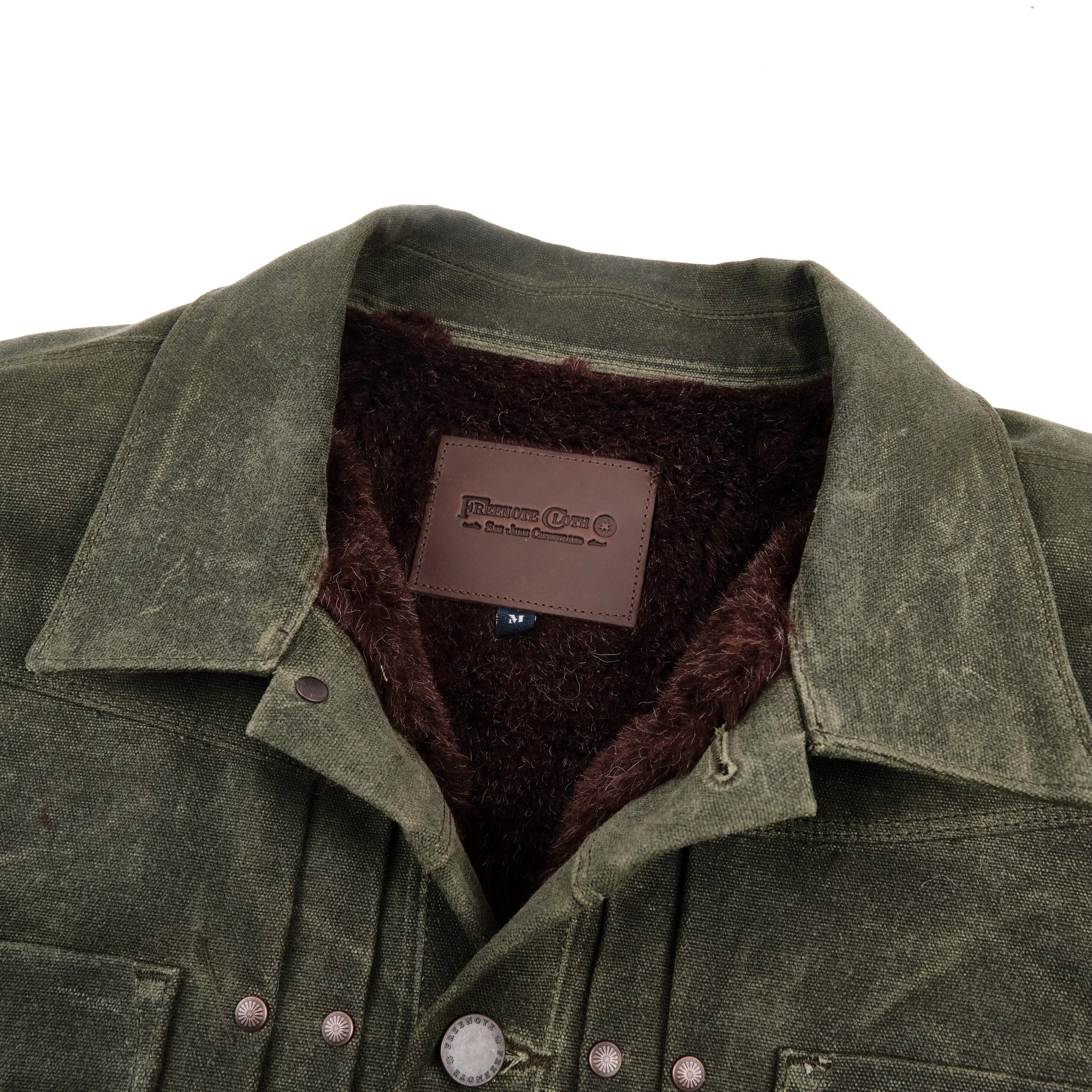 Freenote Cloth Riders Jacket Heavy Waxed Canvas - Olive Alpaca