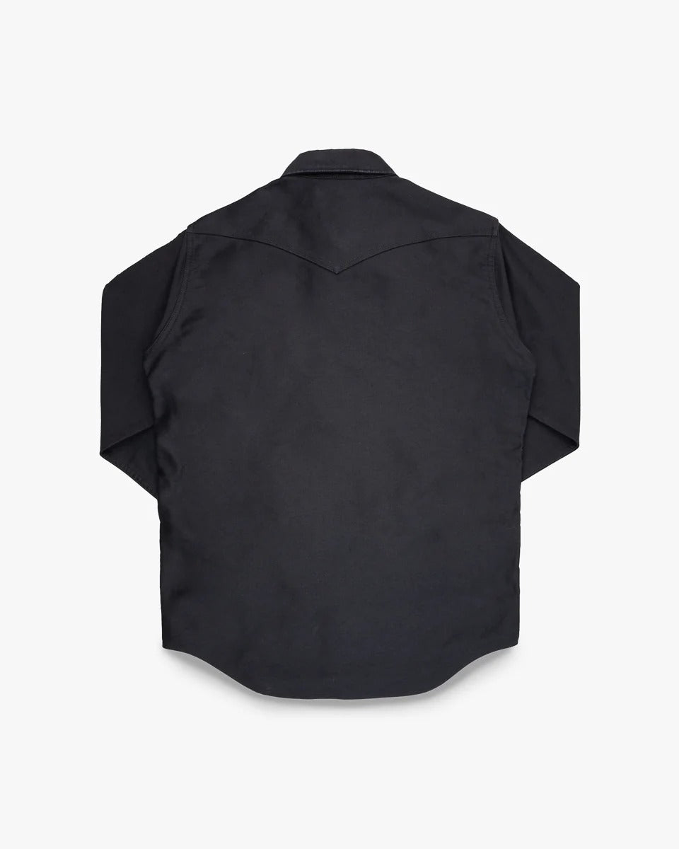 Iron Heart IHSH-426-BLK 12oz Military Moleskin Western Shirt - Black