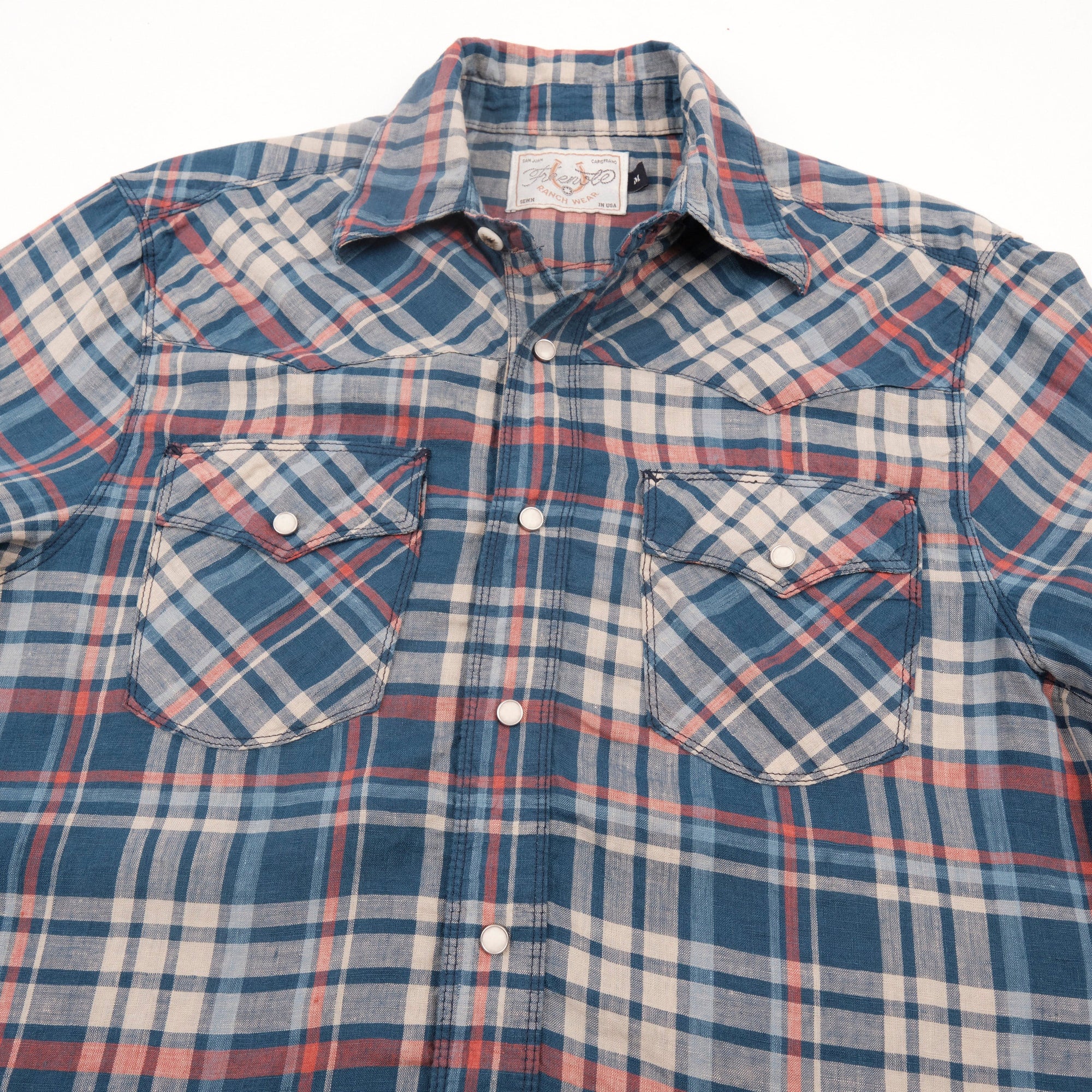 Freenote Cloth Western Scout - Kingfisher Blue Plaid
