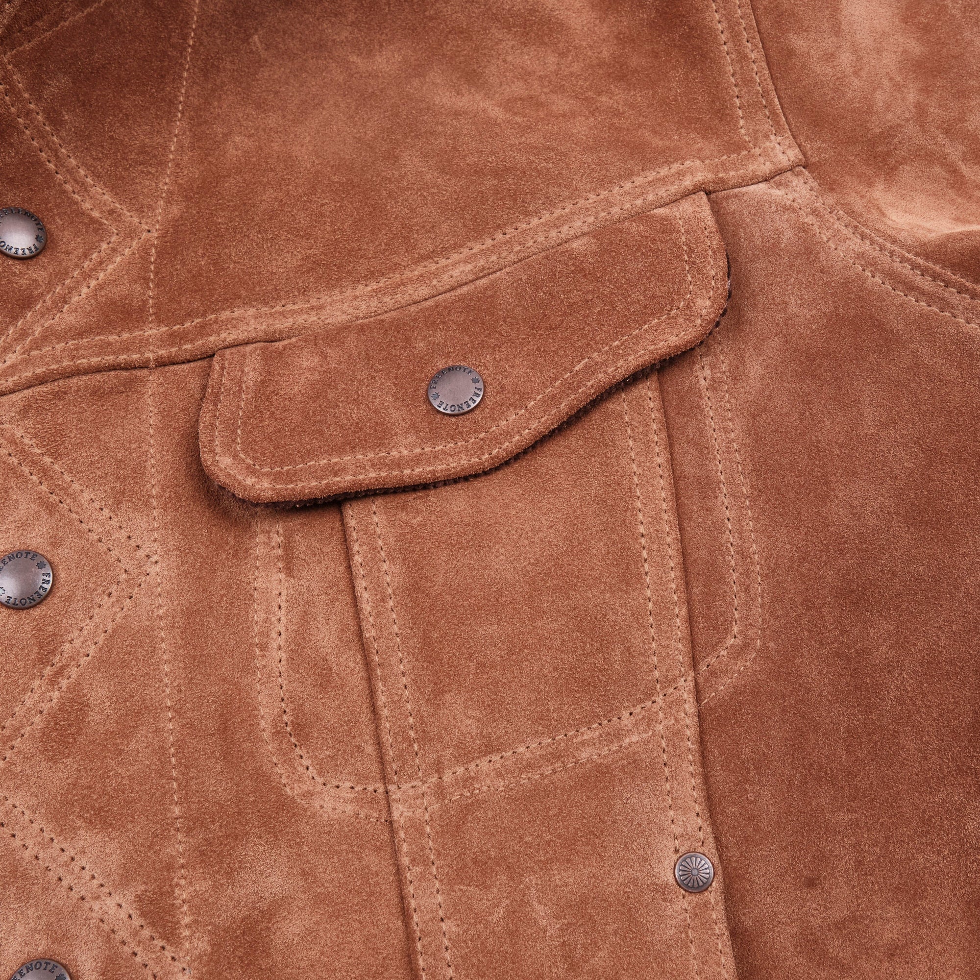 Freenote Cloth High Low Leather Jacket - 1.4mm Tobacco Suede
